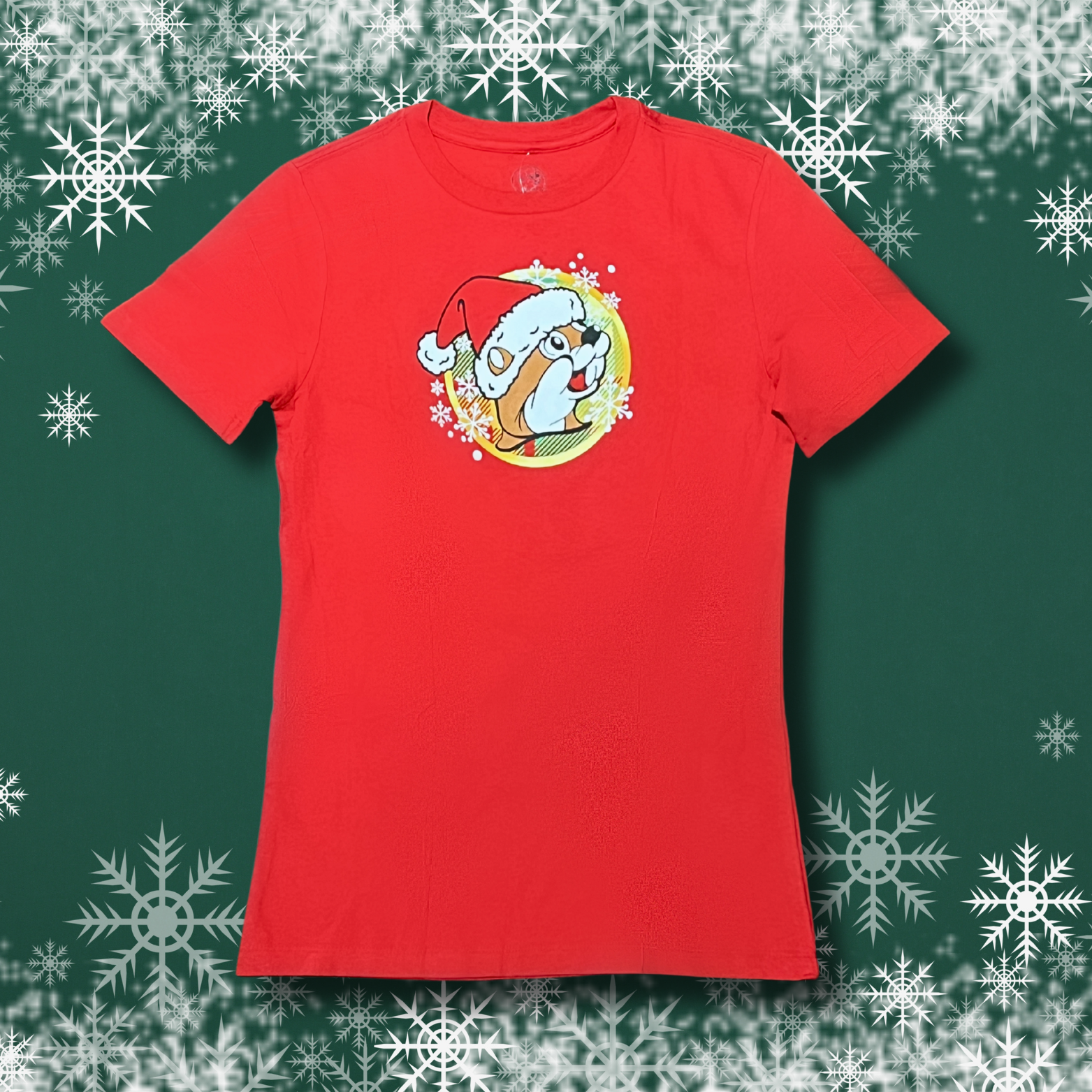 Buc-ee's 2023 Christmas Tee (Front of Shirt with Santa Buc-ee's Beaver design)