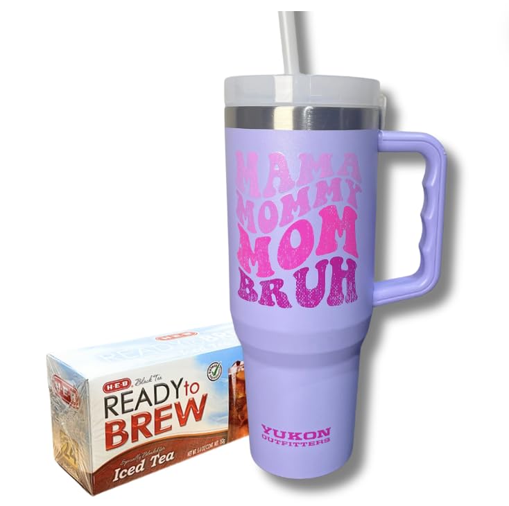 Pop SNAX Gifts for Mom, Mama's Ultimate Iced Tea Gift Set, Birthday Christmas Gift for Mom Mama Wife Grandma Sister - Mothers Day Gift, Baby Shower - 40oz Tumbler With Straw Lid Iced Tea