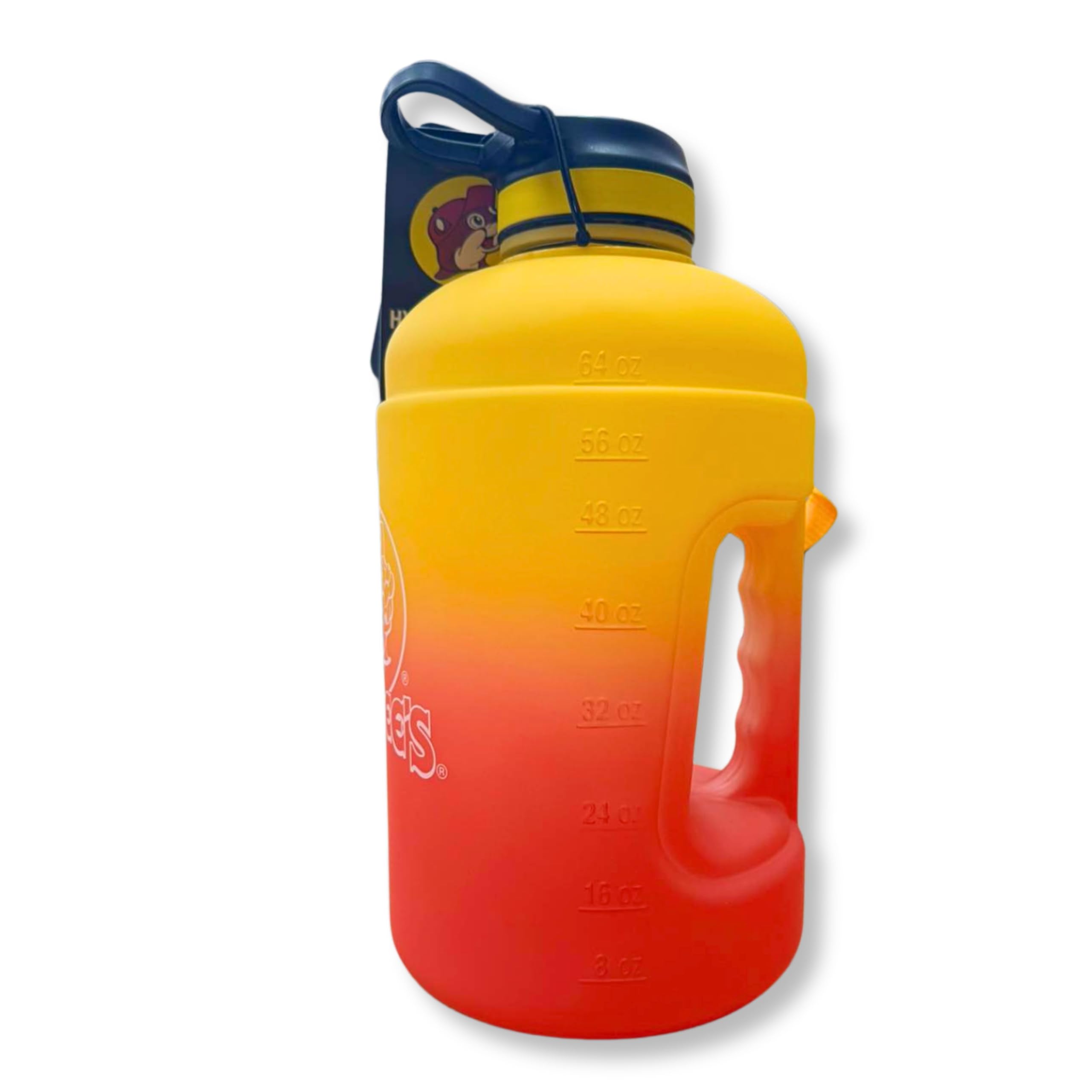 Buc-ee's Hydration Bottle Jug 64 oz, Gold to Red, HJ64BGR