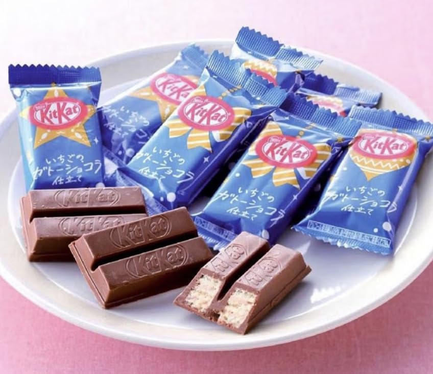 Japanese Kit Kat Assorted Flavors | Hazelnut, Strawberry Chocolate Cake, Milk Tea, Orange, Strawberry | Limited Edition Kit Kat | Pop Snax Snack Box | Japanese Snacks | Imported from Japan