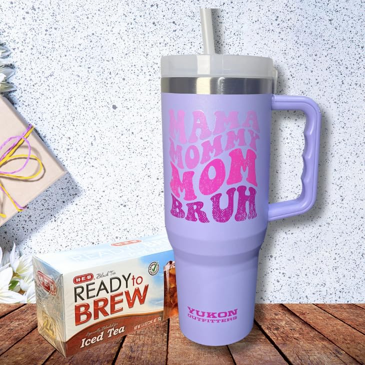 Pop SNAX Gifts for Mom, Mama's Ultimate Iced Tea Gift Set, Birthday Christmas Gift for Mom Mama Wife Grandma Sister - Mothers Day Gift, Baby Shower - 40oz Tumbler With Straw Lid Iced Tea