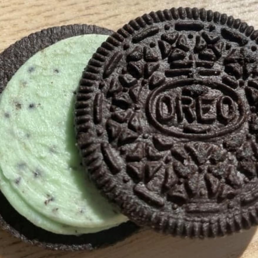 Oreo Mint Chocolate Sandwich Cookies (Imported from Korea), with Pop Snax Mystery Snack | Asian Oreo Mint Chocolate Sandwich Cookies, 6 oz, 2 Packs | Limited Edition Oreo