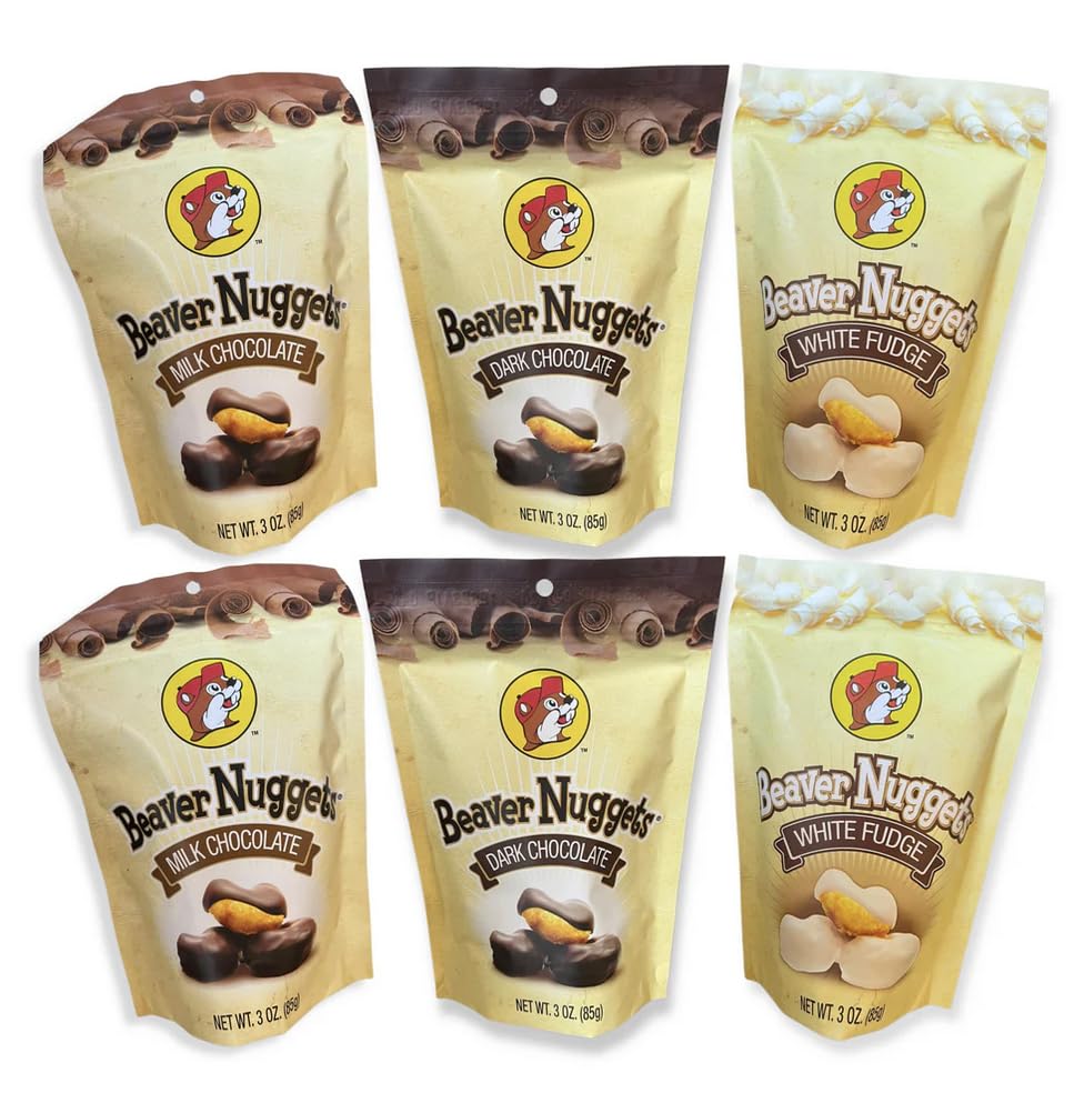 Pop SNAX Beaver Nugget Bundle, 3-Pack | Milk Chocolate, Dark Chocolate, White Fudge | 9 oz Bundle