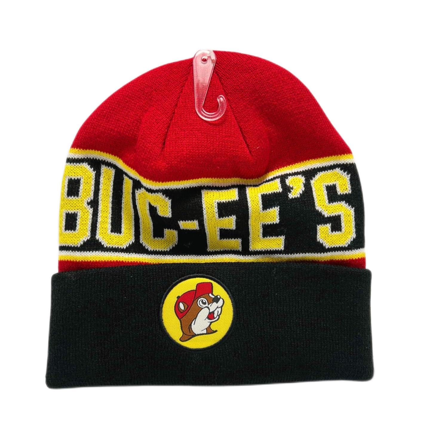 Bucee's Unisex red/Black/Yellow Beanie with Beaver Logo