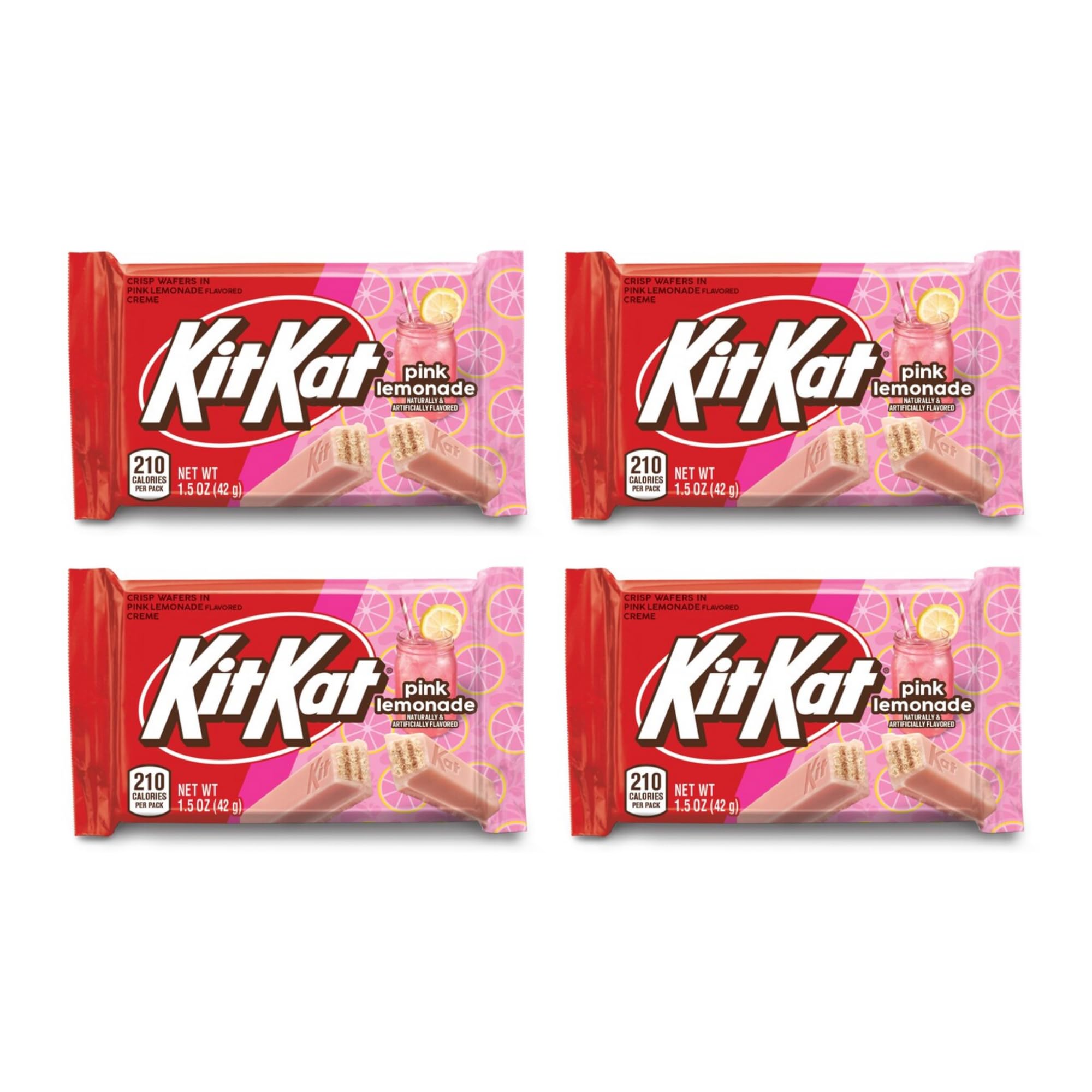 KIT KAT KitKat Pink Lemonade Candy Bar | Limited Edition Flavor | 4 Pack, 6 oz, Full Size