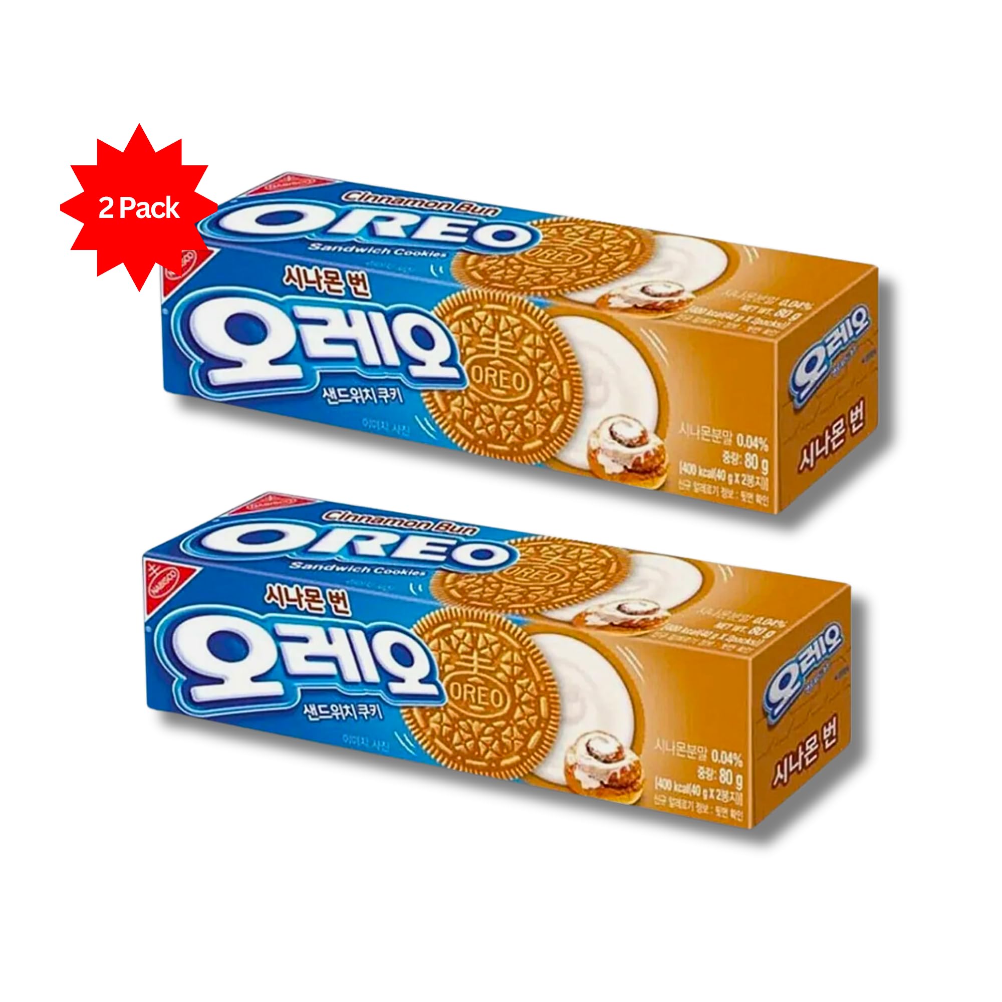 Oreo Cinnamon Bun Sandwich Cookies 261g (Imported from Korea)