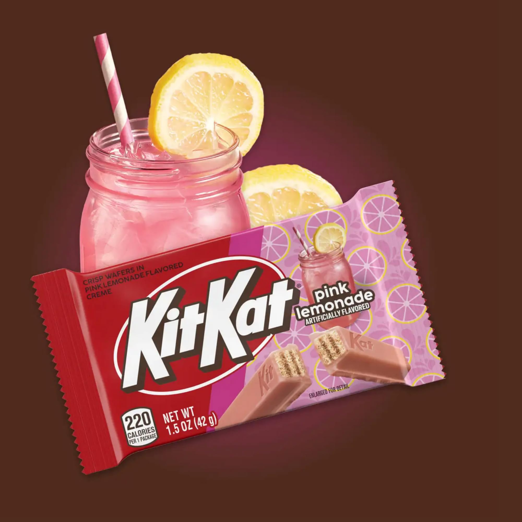 KIT KAT KitKat Pink Lemonade Candy Bar | Limited Edition Flavor | 4 Pack, 6 oz, Full Size