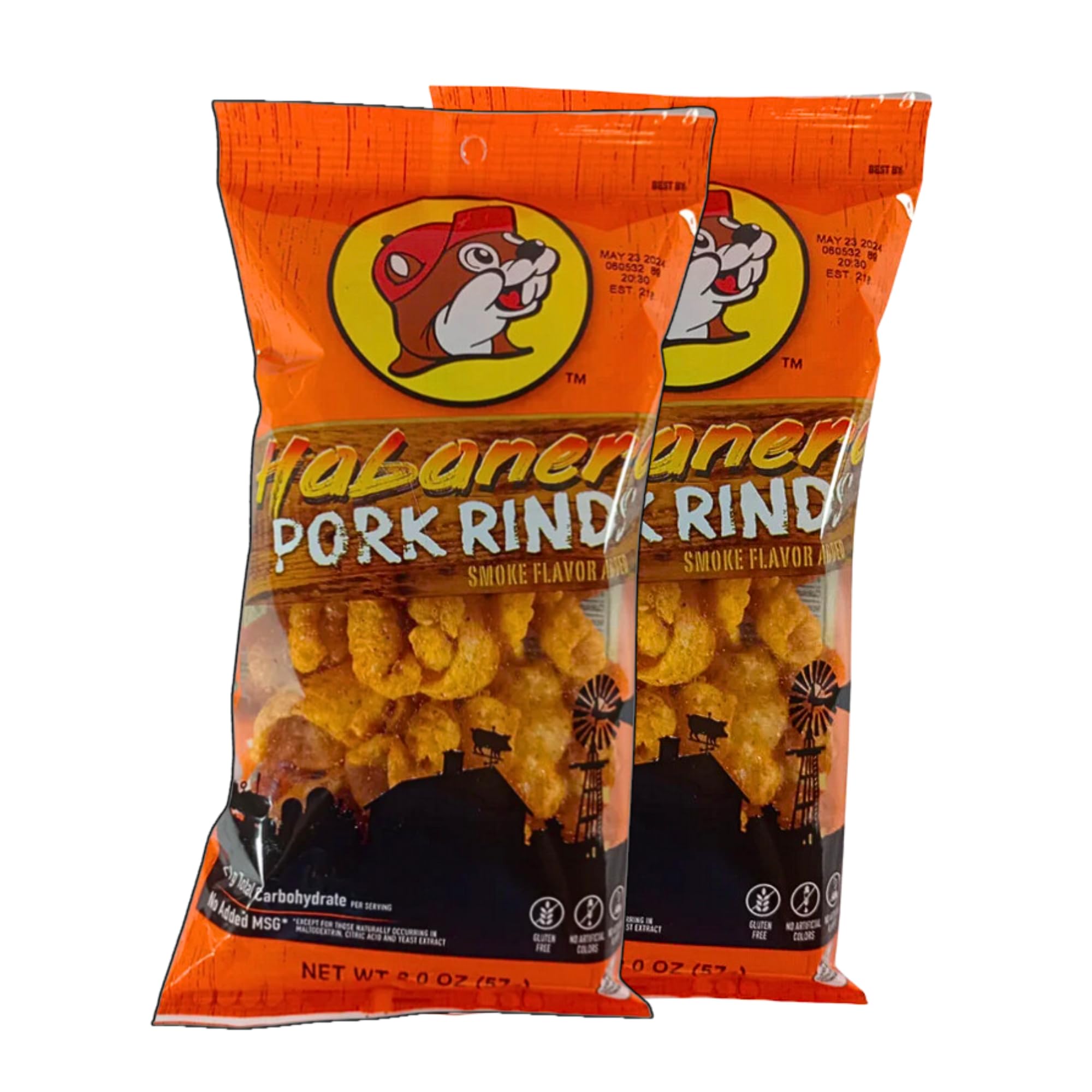 Bucee Pork Rinds, Assorted Flavors: Original, Chili Limon, Habanero, BBQ, Dill, Keto Friendly, 2 Oz Bags