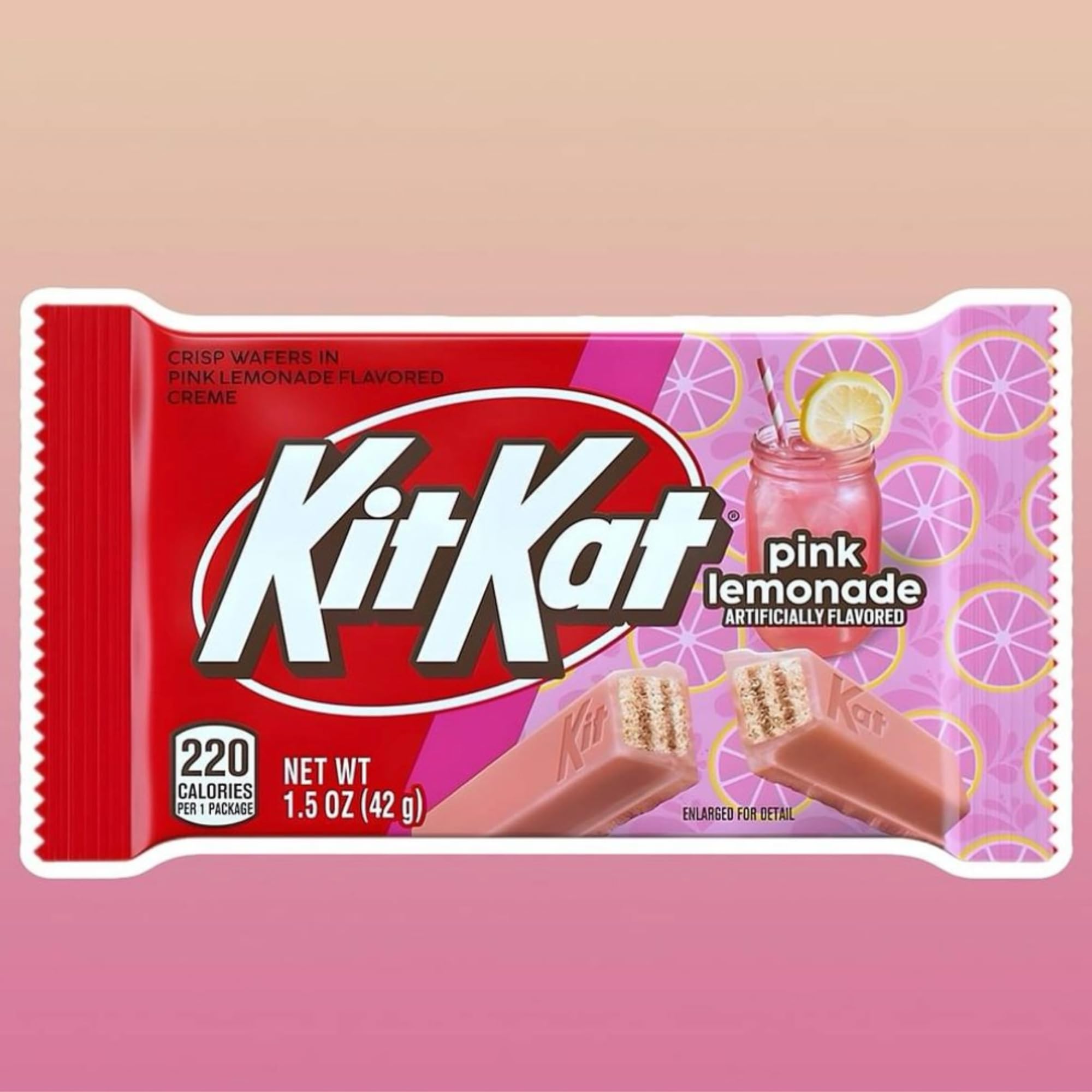 KIT KAT KitKat Pink Lemonade Candy Bar | Limited Edition Flavor | 4 Pack, 6 oz, Full Size