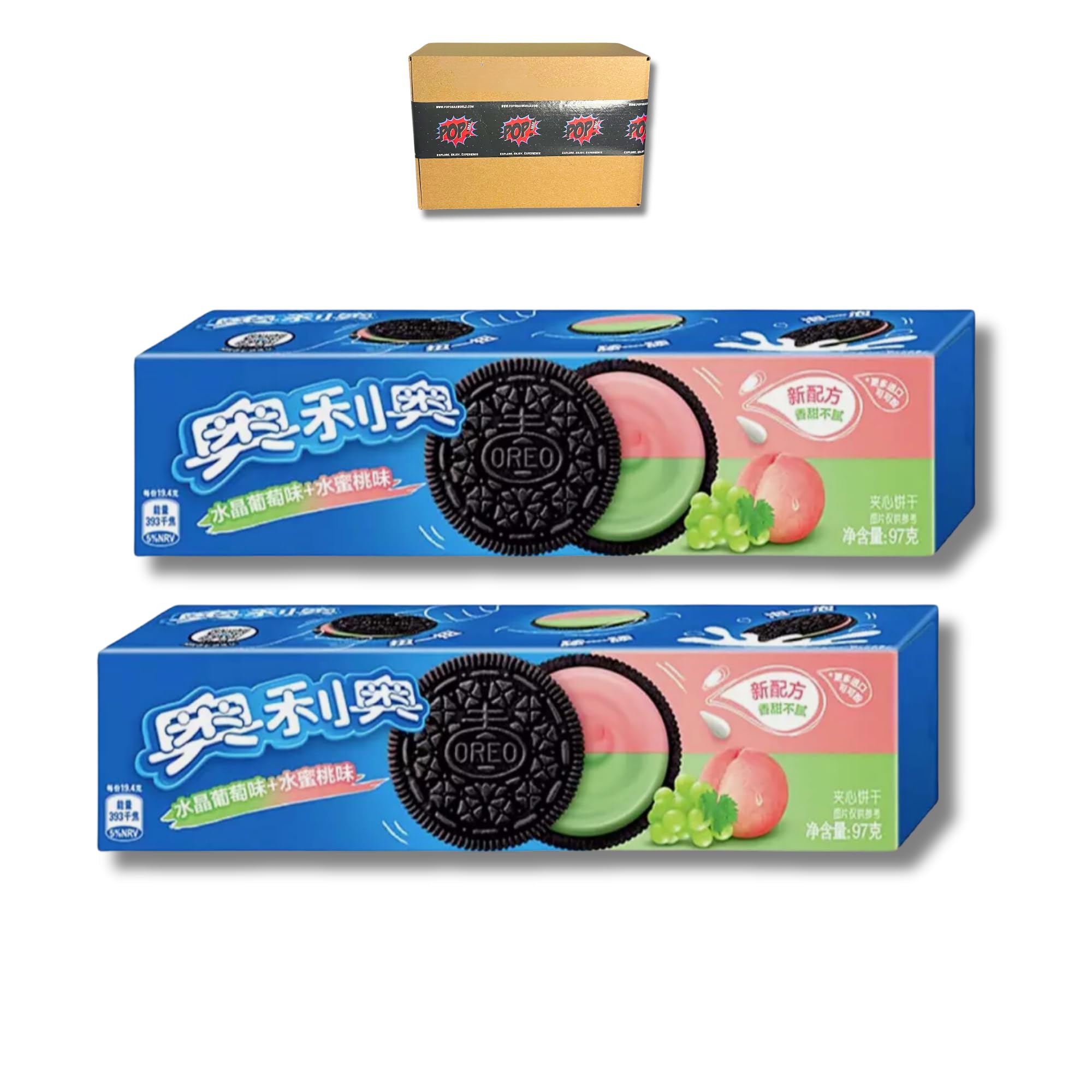 Taiwan Oreo Peach Grape Sandwich Cookies, 6 oz, 2 Packs