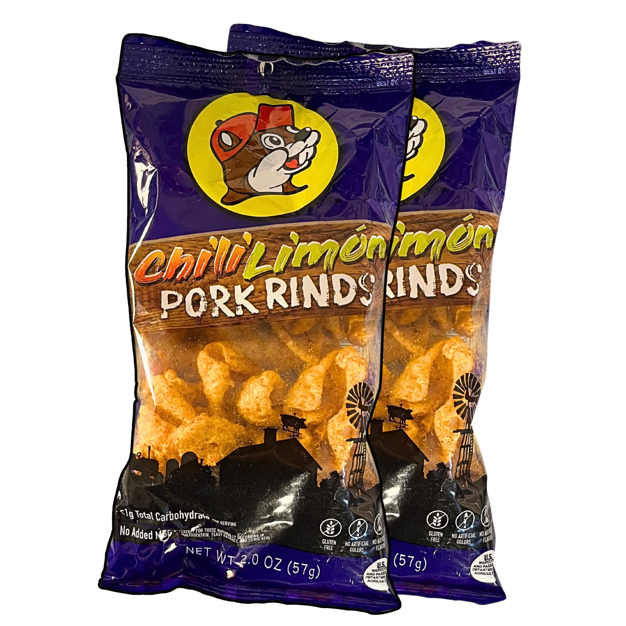 Bucee Pork Rinds, Assorted Flavors: Original, Chili Limon, Habanero, BBQ, Dill, Keto Friendly, 2 Oz Bags