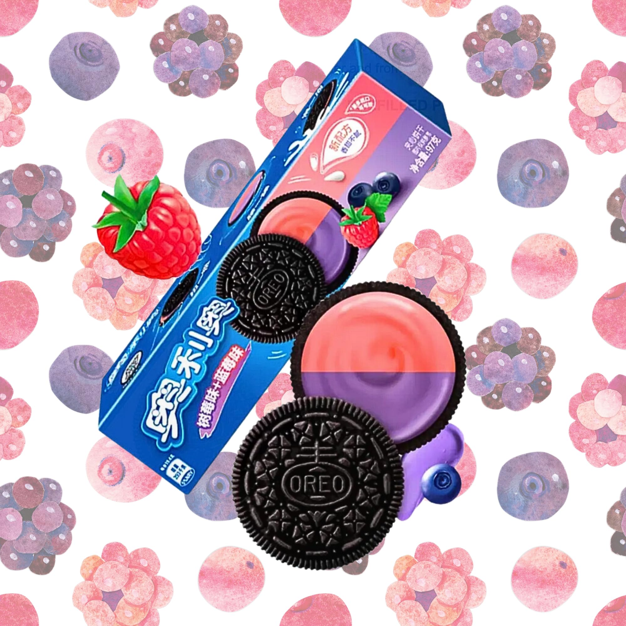 blueberry raspberry Oreo cookies packaging