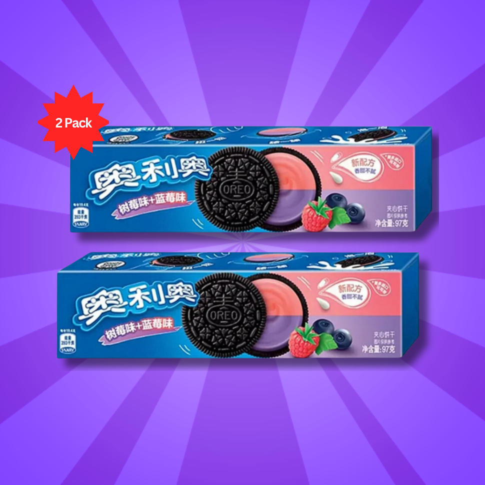 Limited edition Oreos blueberry and raspberry flavors - 2 Pack