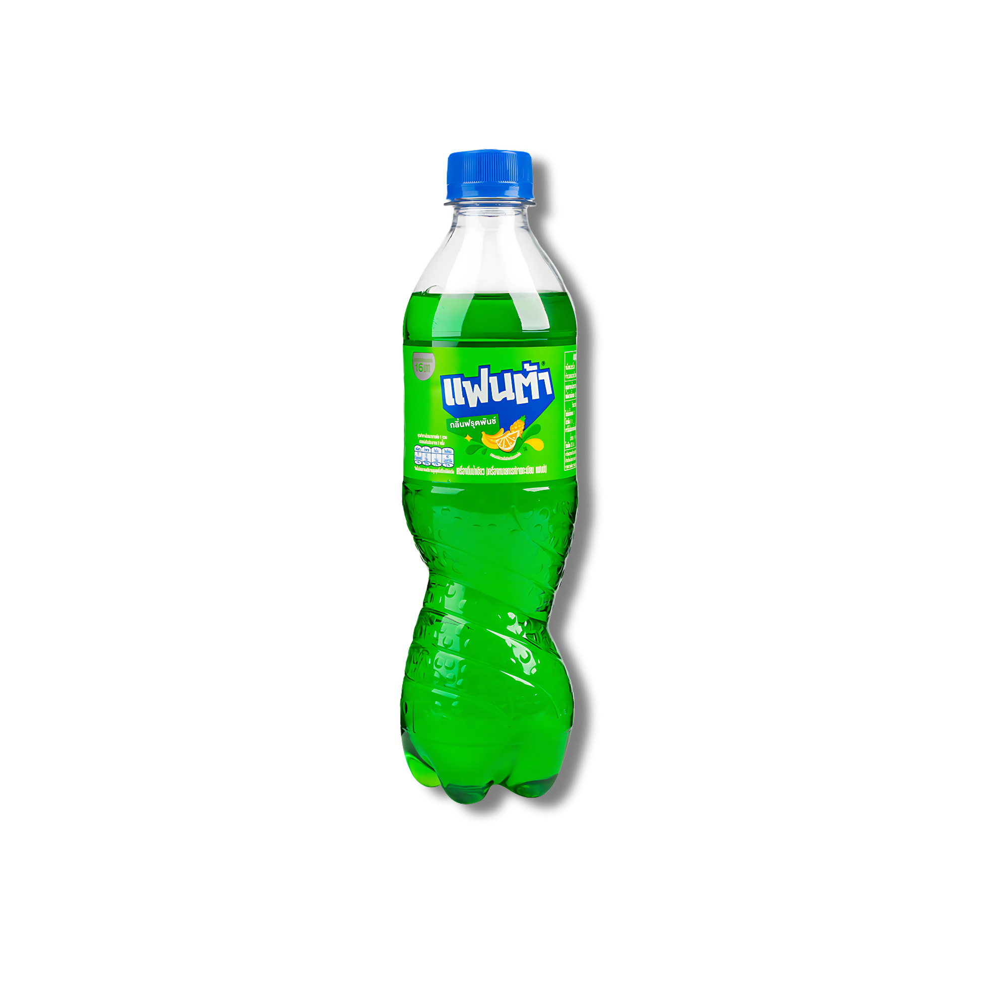 Fanta tropical Cream Soda bottle on white background, highlighting rare Thai soda