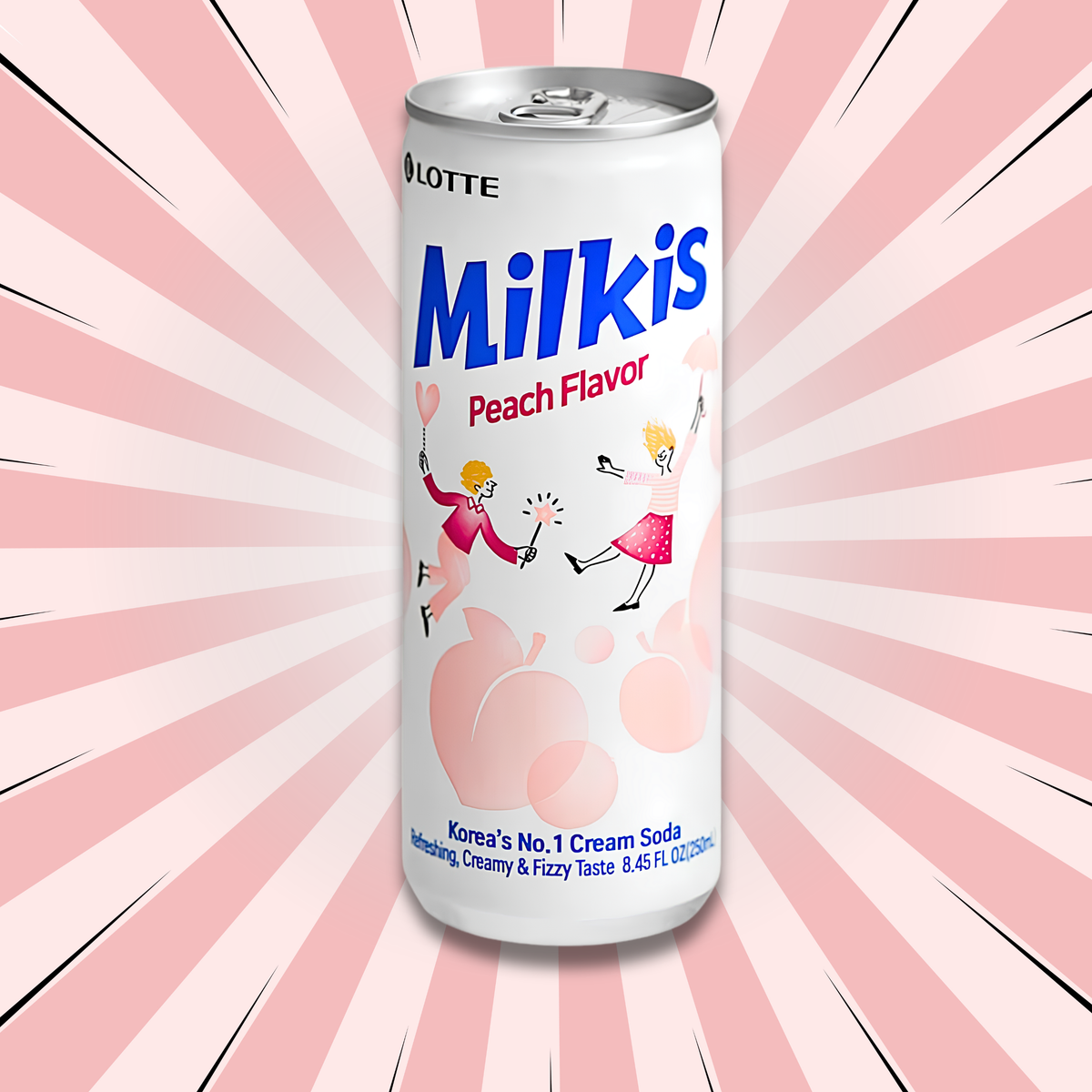 Lotte Milkis Peach Korean peach soda, 250ml