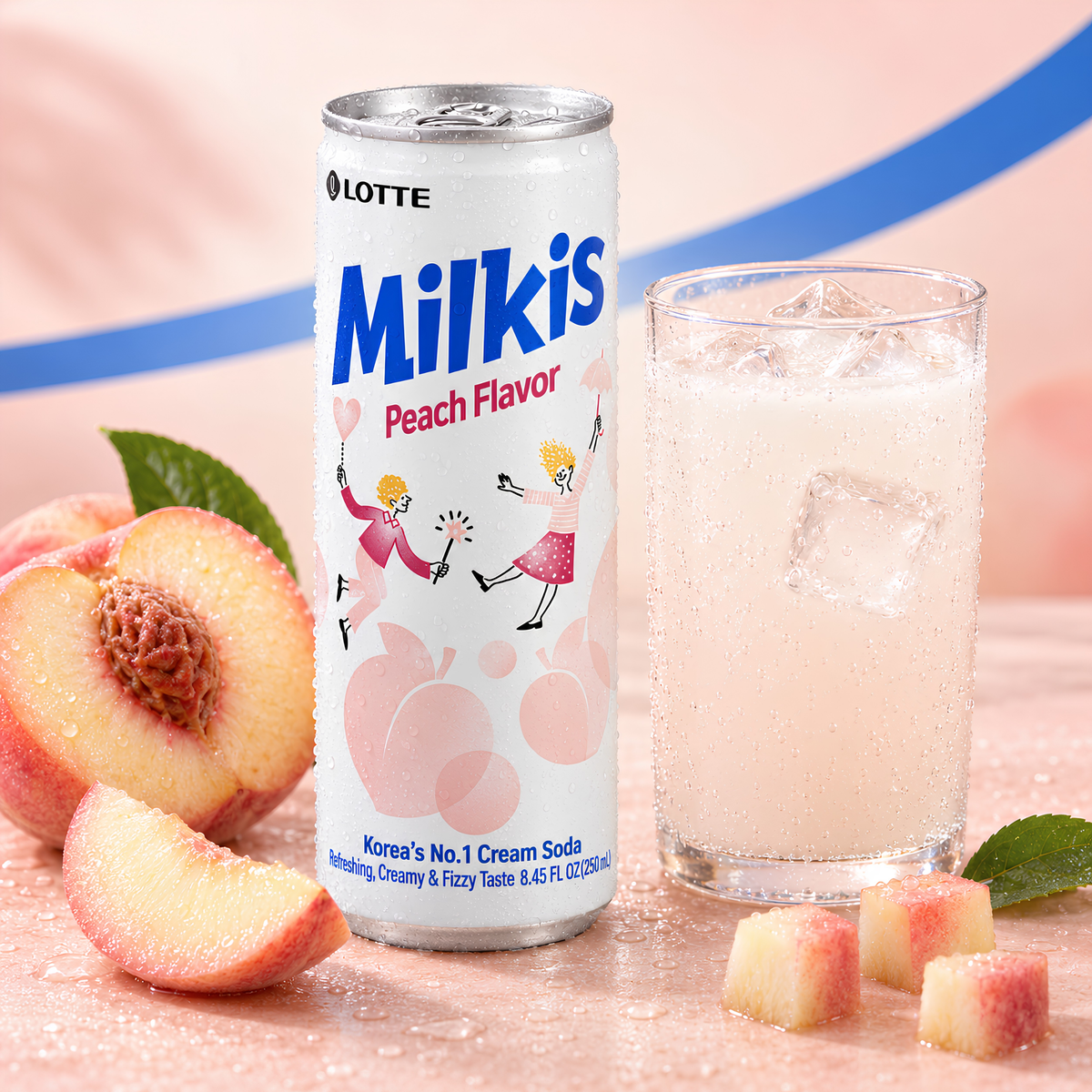 Lotte Milkis Peach Korean peach soda, 250ml