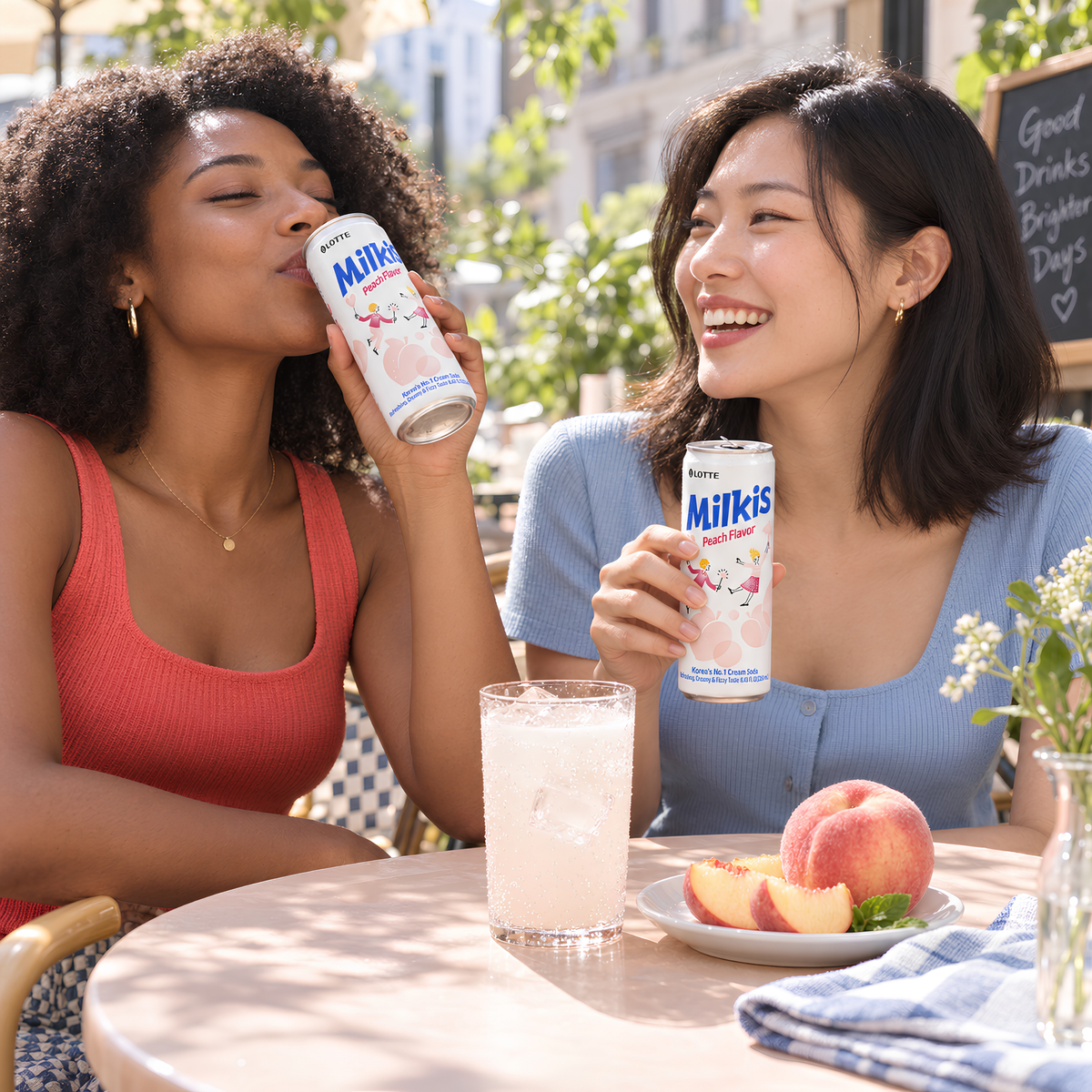 Lotte Milkis Peach Korean peach soda, 250ml