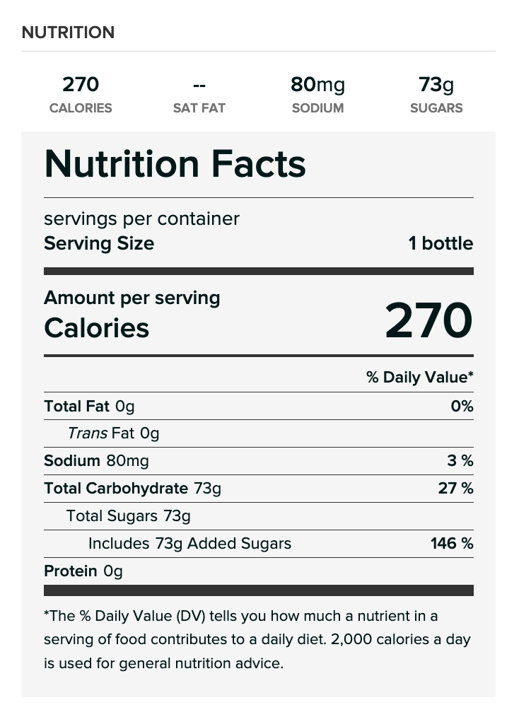 mt dew nutrition facts