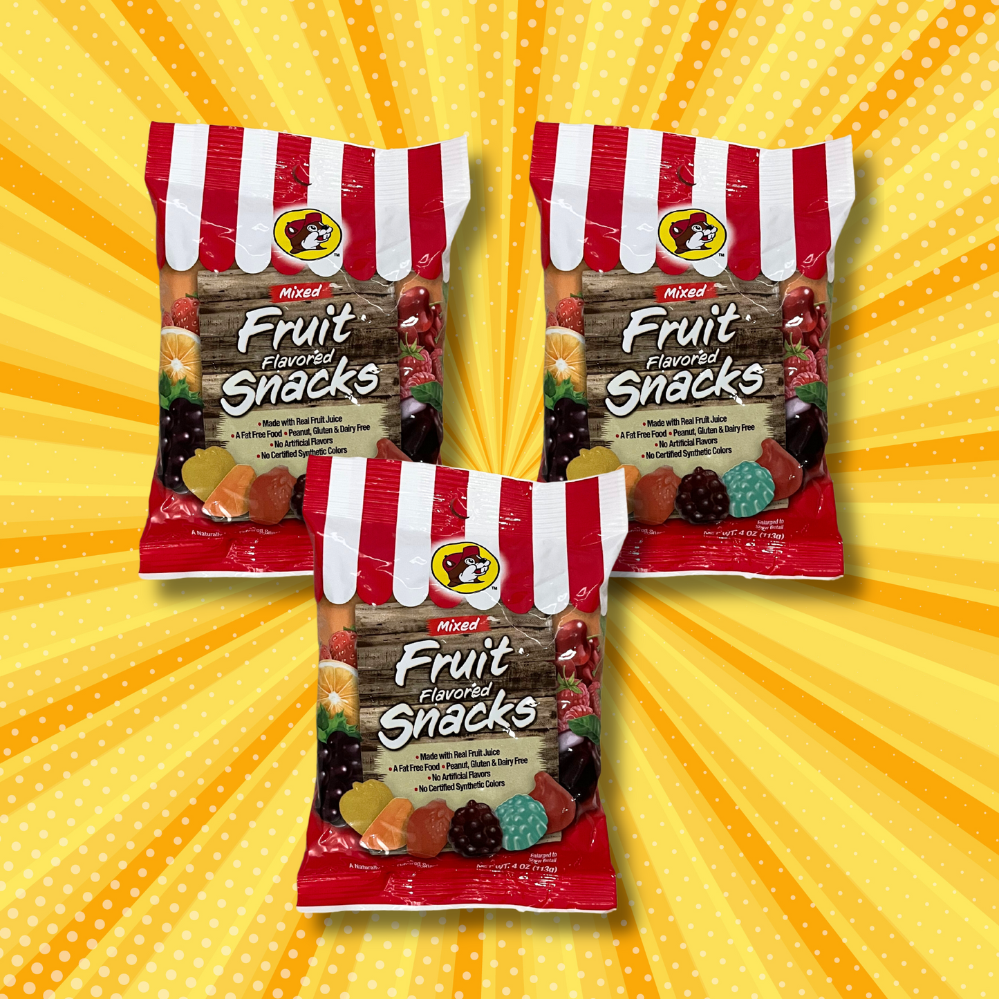 Buc-ee's Fruit Snacks (3 Bags)