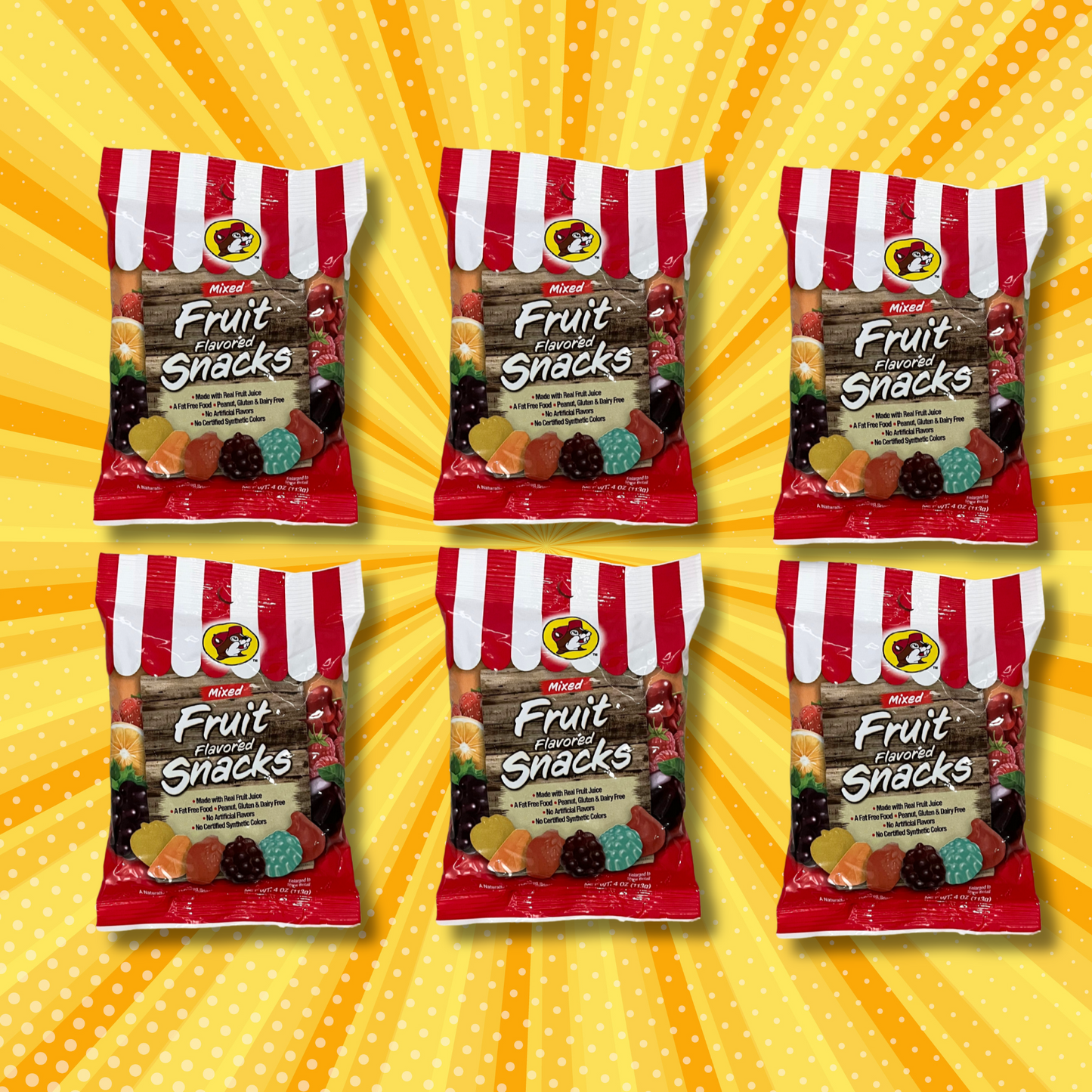 Buc-ee's Fruit Snacks (6 Bags)