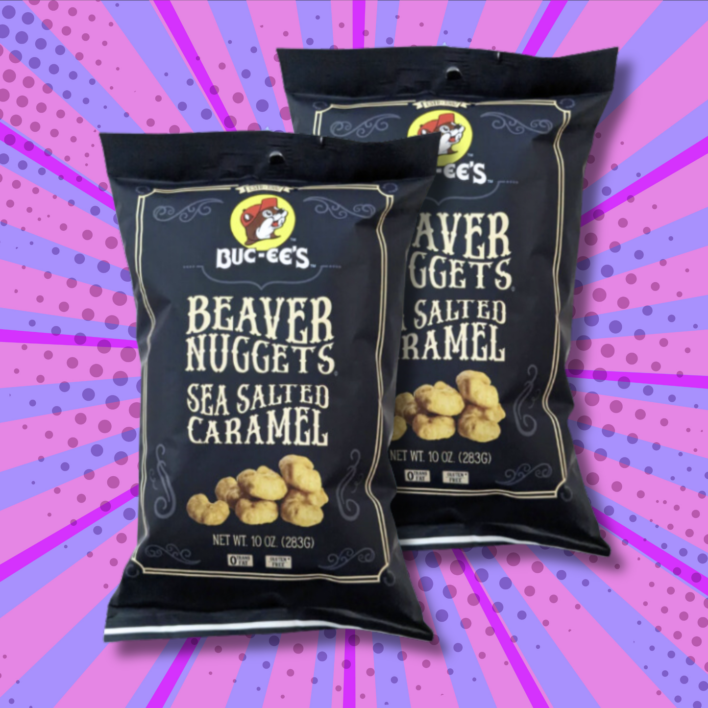 Buc-ee's Sea Salted Caramel Beaver Nuggets 10 oz size (2 Bags)