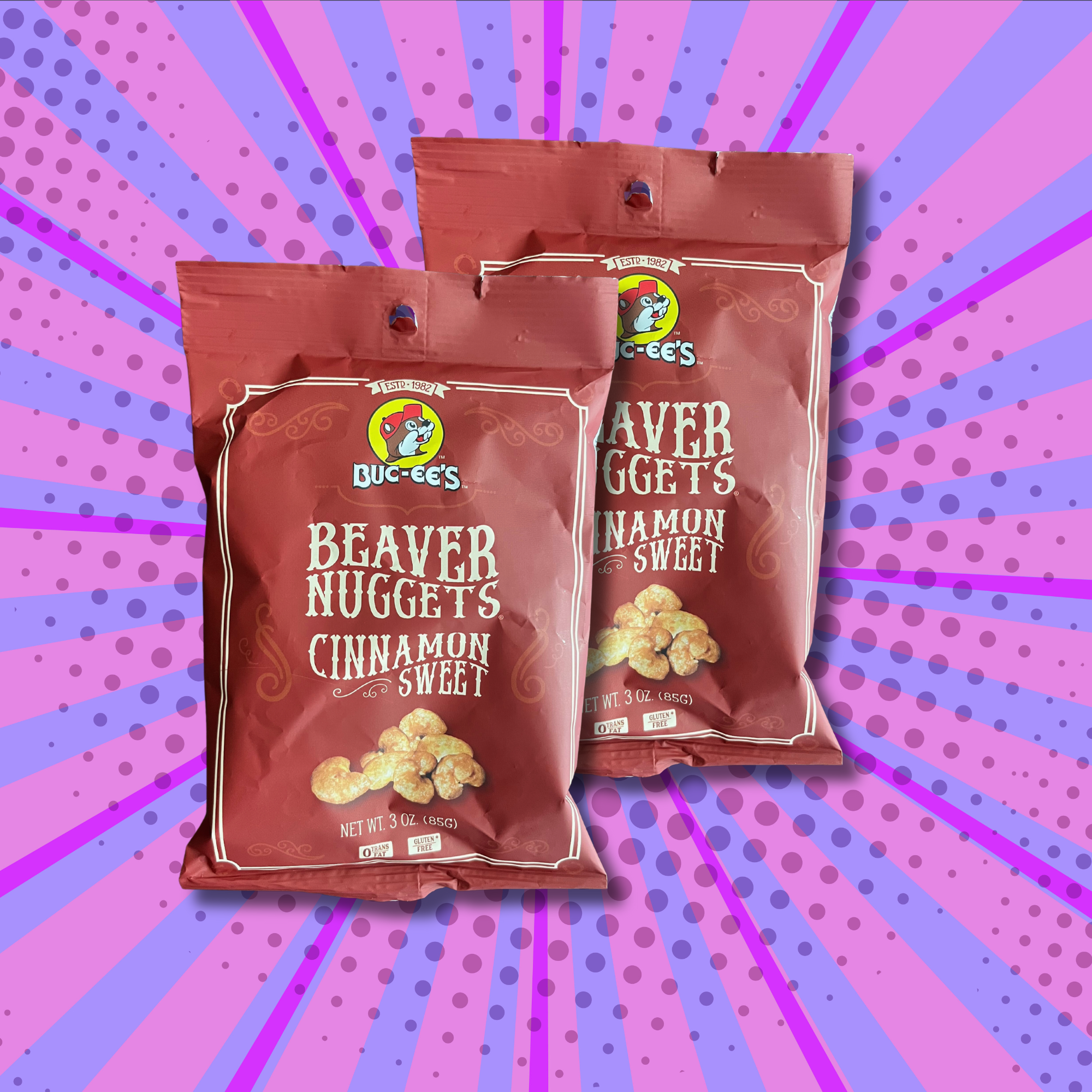 Buc-ee's Cinnamon Sweet Beaver Nuggets (2 Bags) - 3 oz size