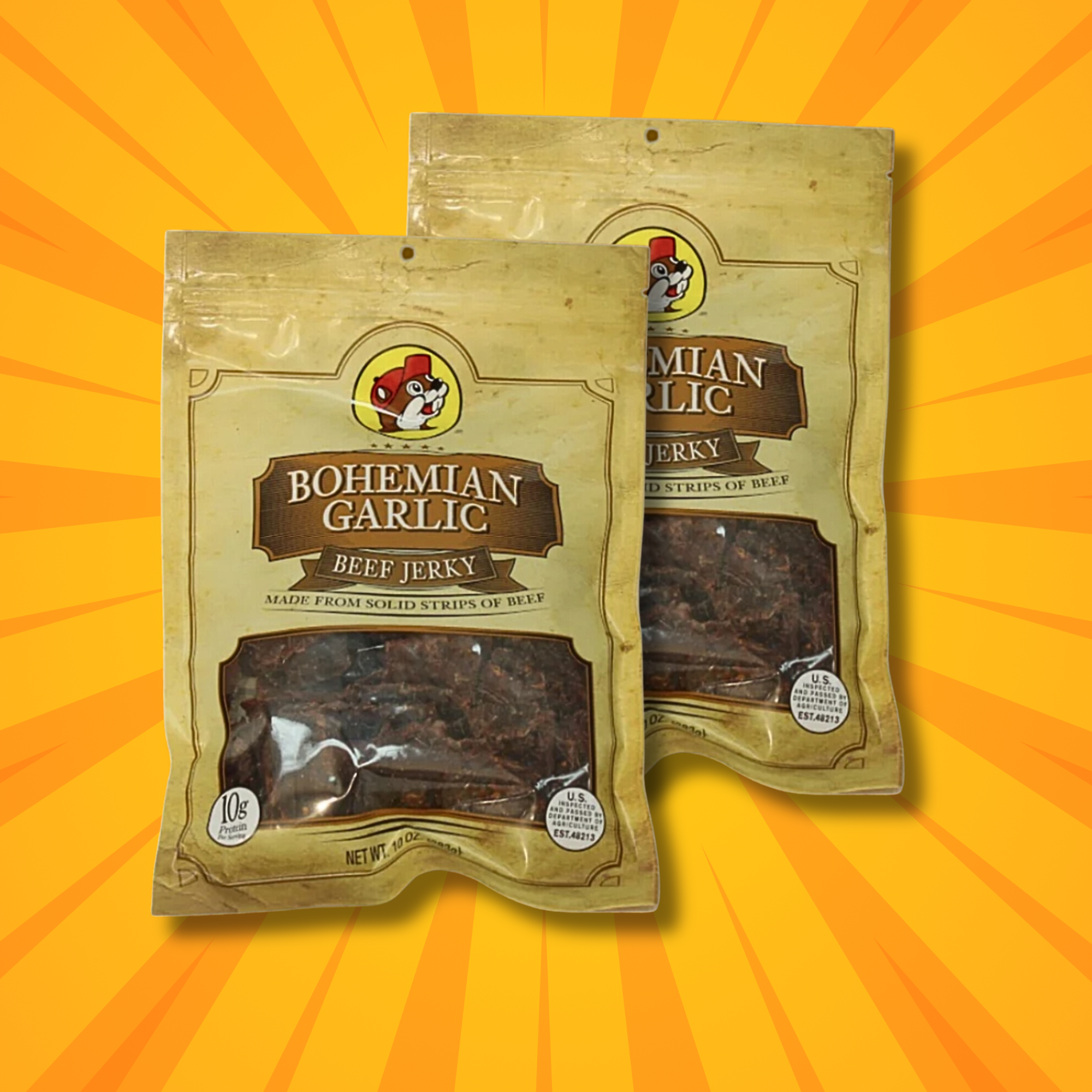 Buc-ee's Beef Jerky - Bohemian Garlic Flavor (2 Bags)