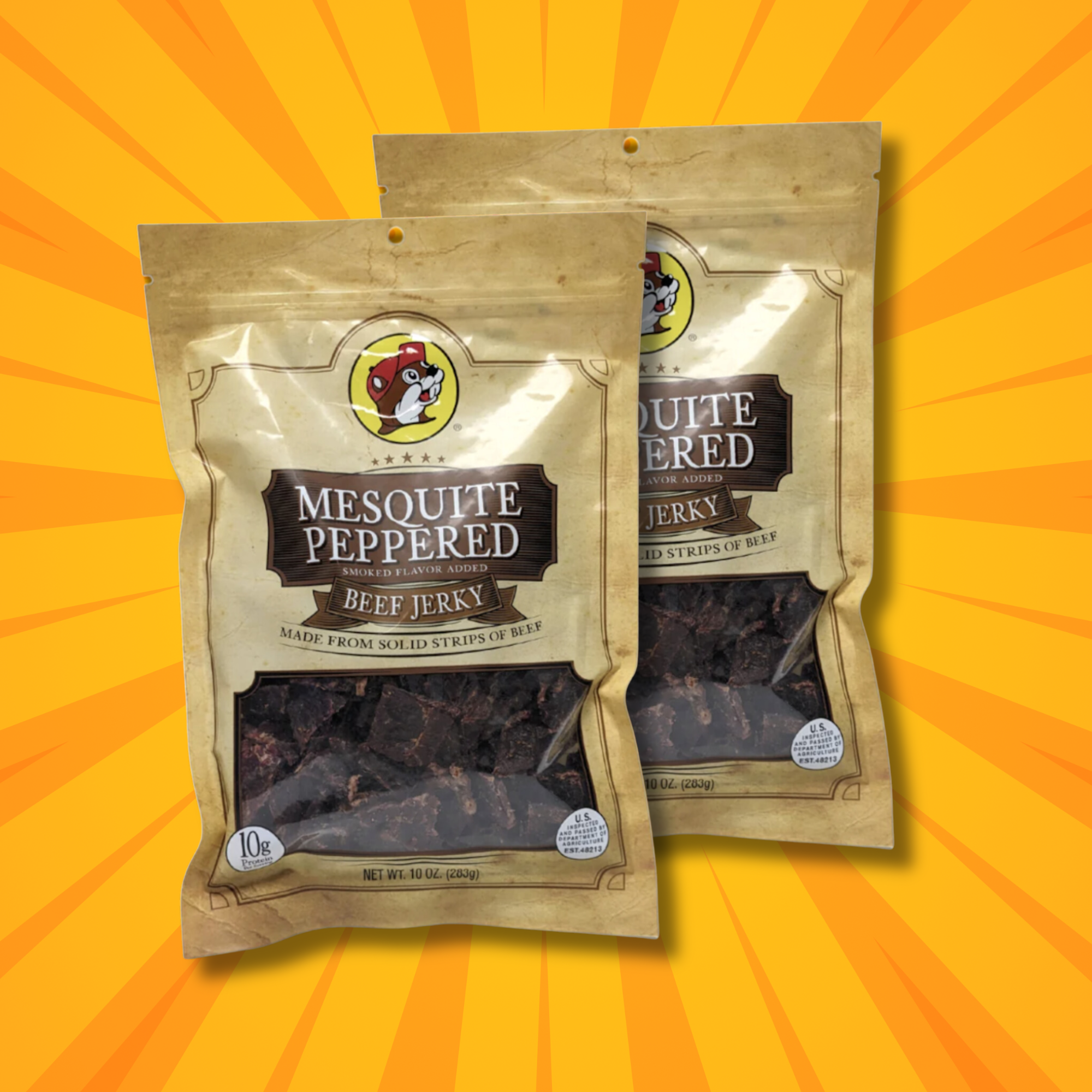 Buc-ee's Beef Jerky - Mesquite Peppered Flavor (2 Bags)