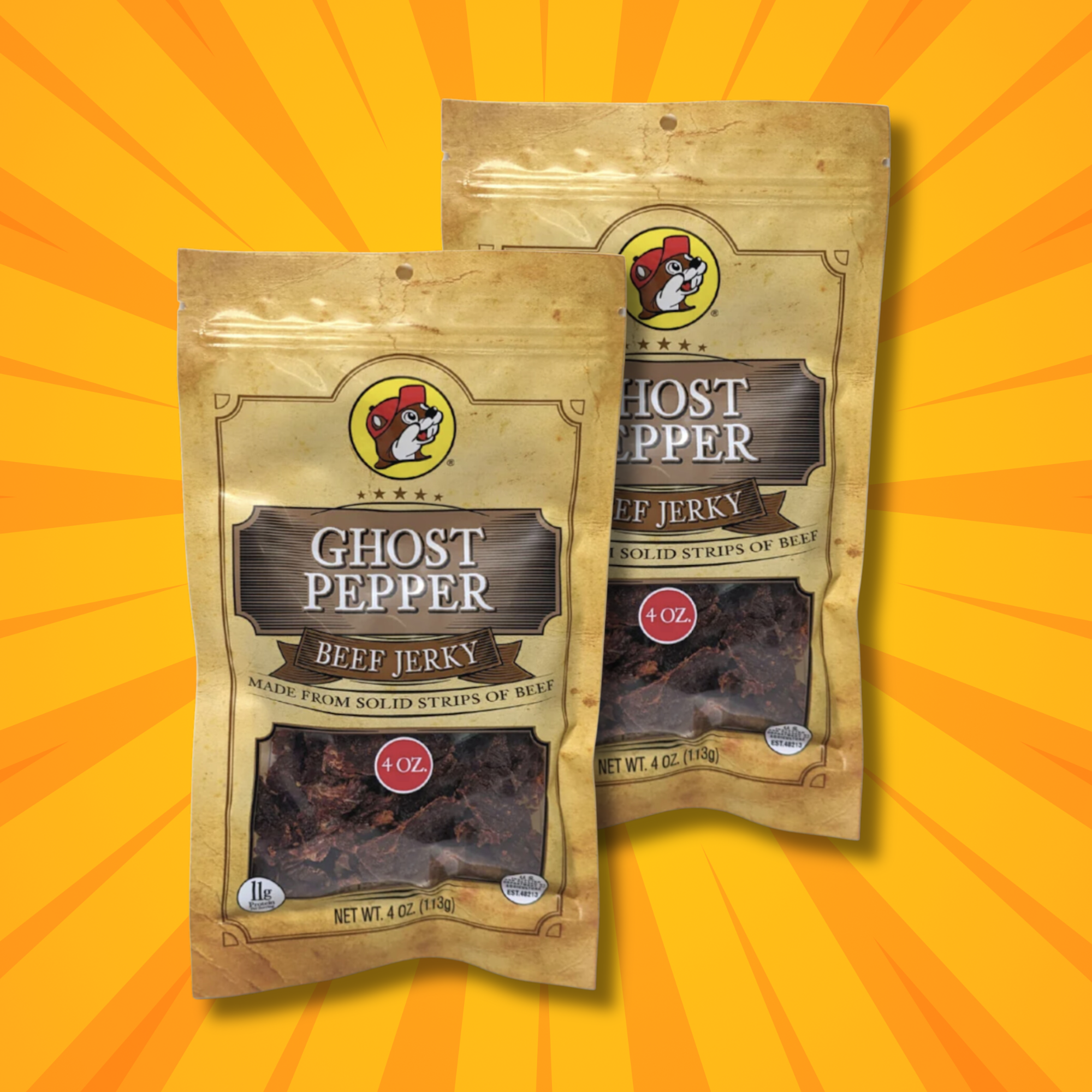 Buc-ee's Beef Jerky - Ghost Pepper Flavor (2 Bags)