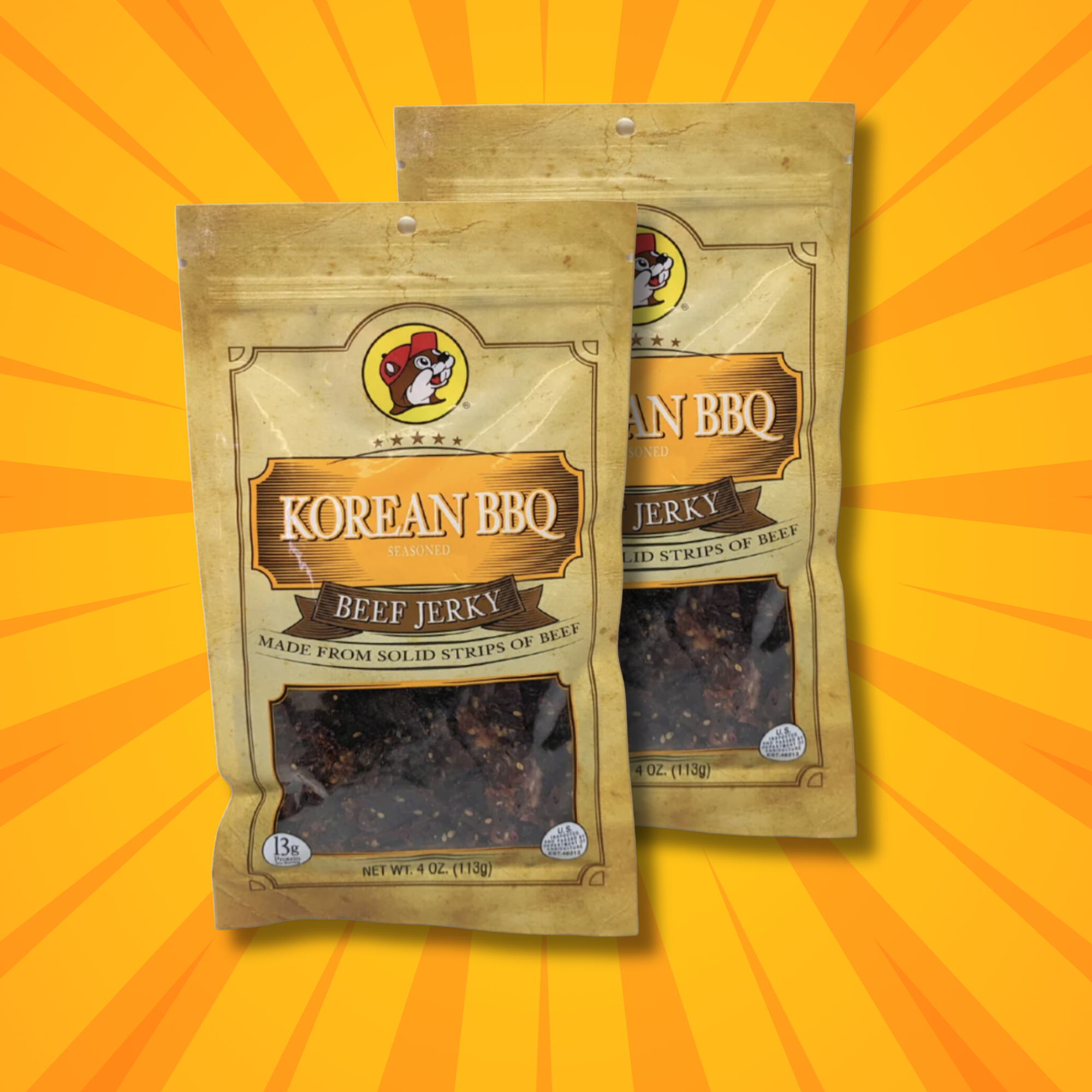 Buc-ee's Beef Jerky - Korean BBQ Flavor (2 Bags)