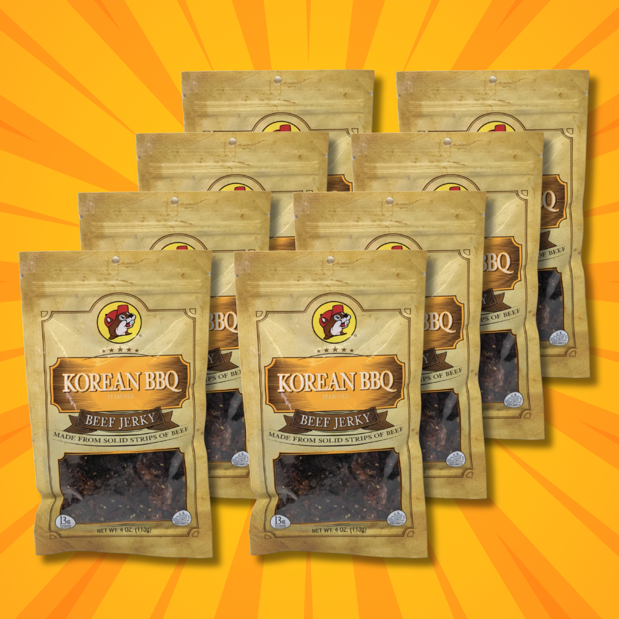 Buc-ee's Beef Jerky - Korean BBQ Flavor (8 Bags)