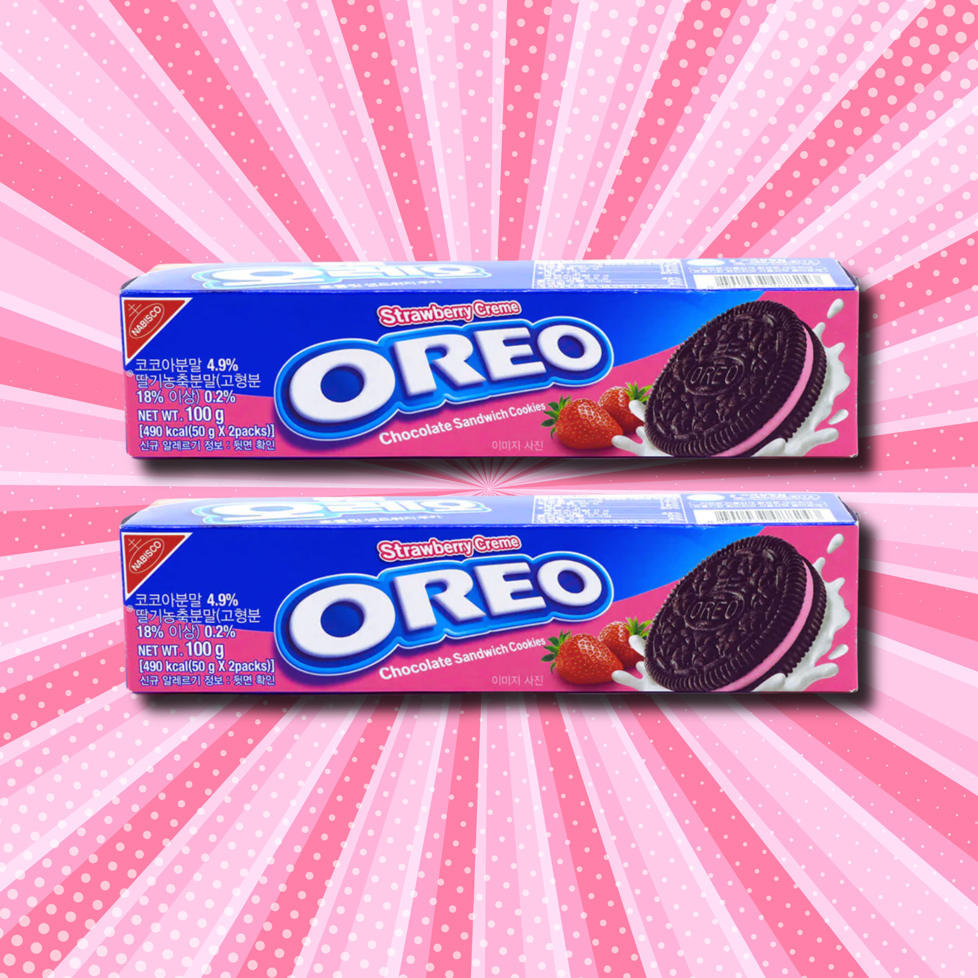 Korean Oreos - Strawberry Creme Flavor (2 Boxes)