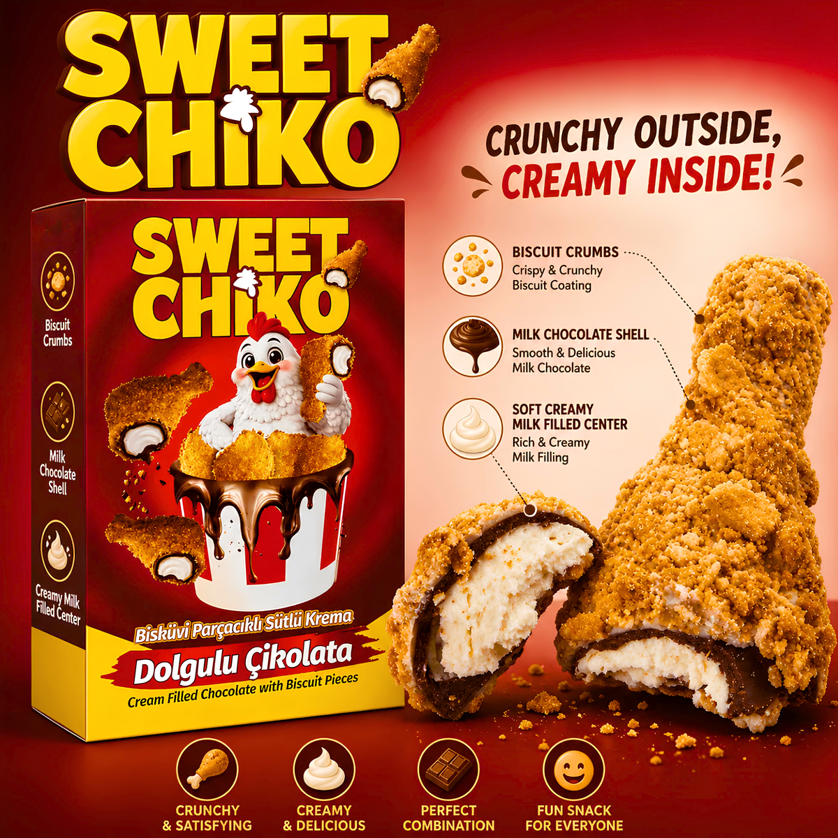 Sweet Chikko fried chicken-shaped chocolate