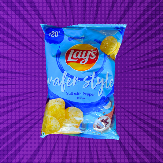 Lay's Salt and Pepper Chips, Wafer Style - Indian Lays (Front of Bag)