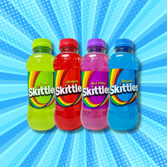 Skittles Drinks 4 Flavor Variety Pack | Wild Berry, Tropical, Sour and Original Flavor | Skittles Juice