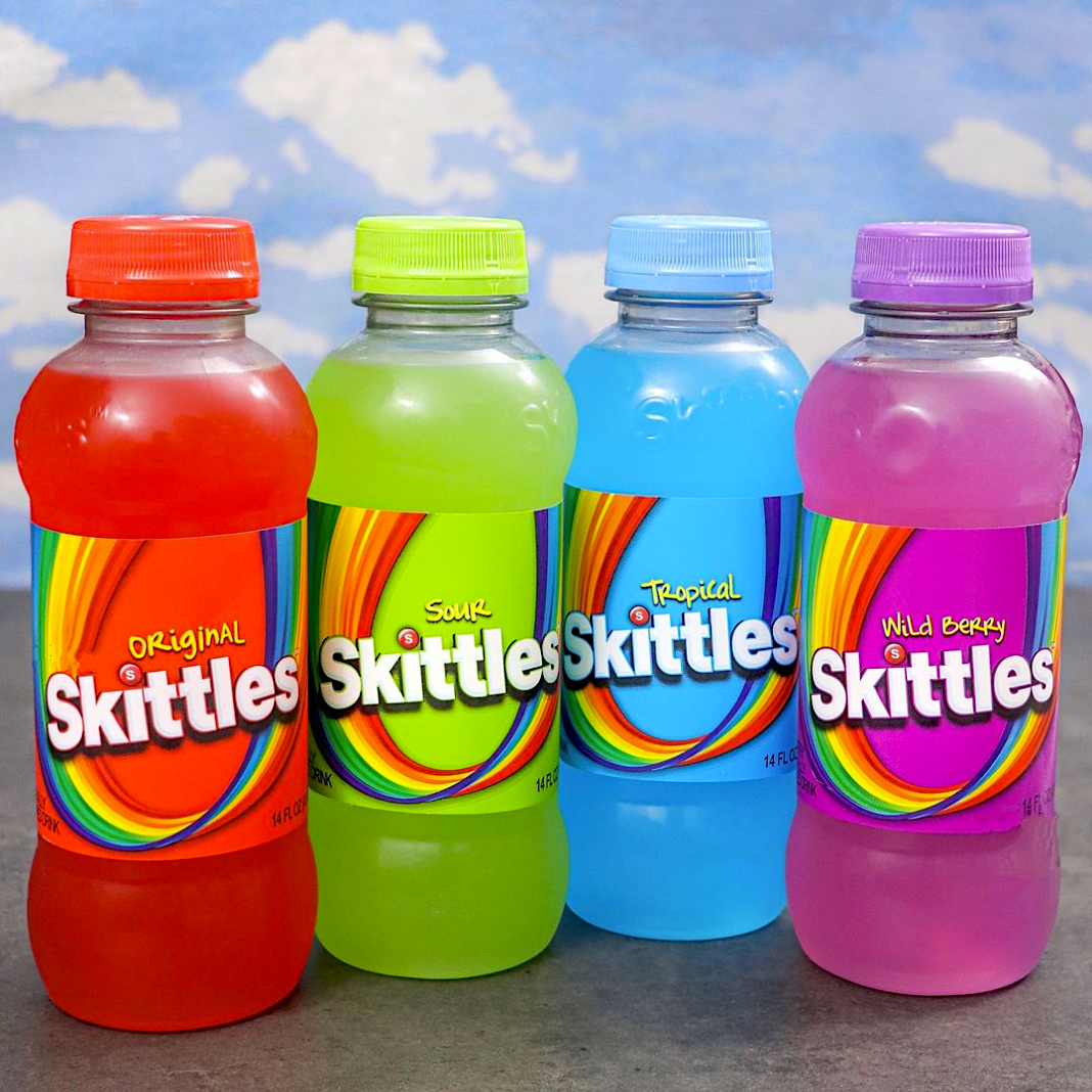 Skittles Drinks 4 Flavor Variety Pack | Wild Berry, Tropical, Sour and Original Flavor | Skittles Juice