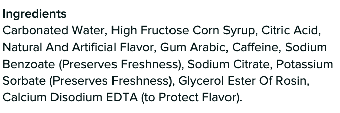 mtn dew ingredients