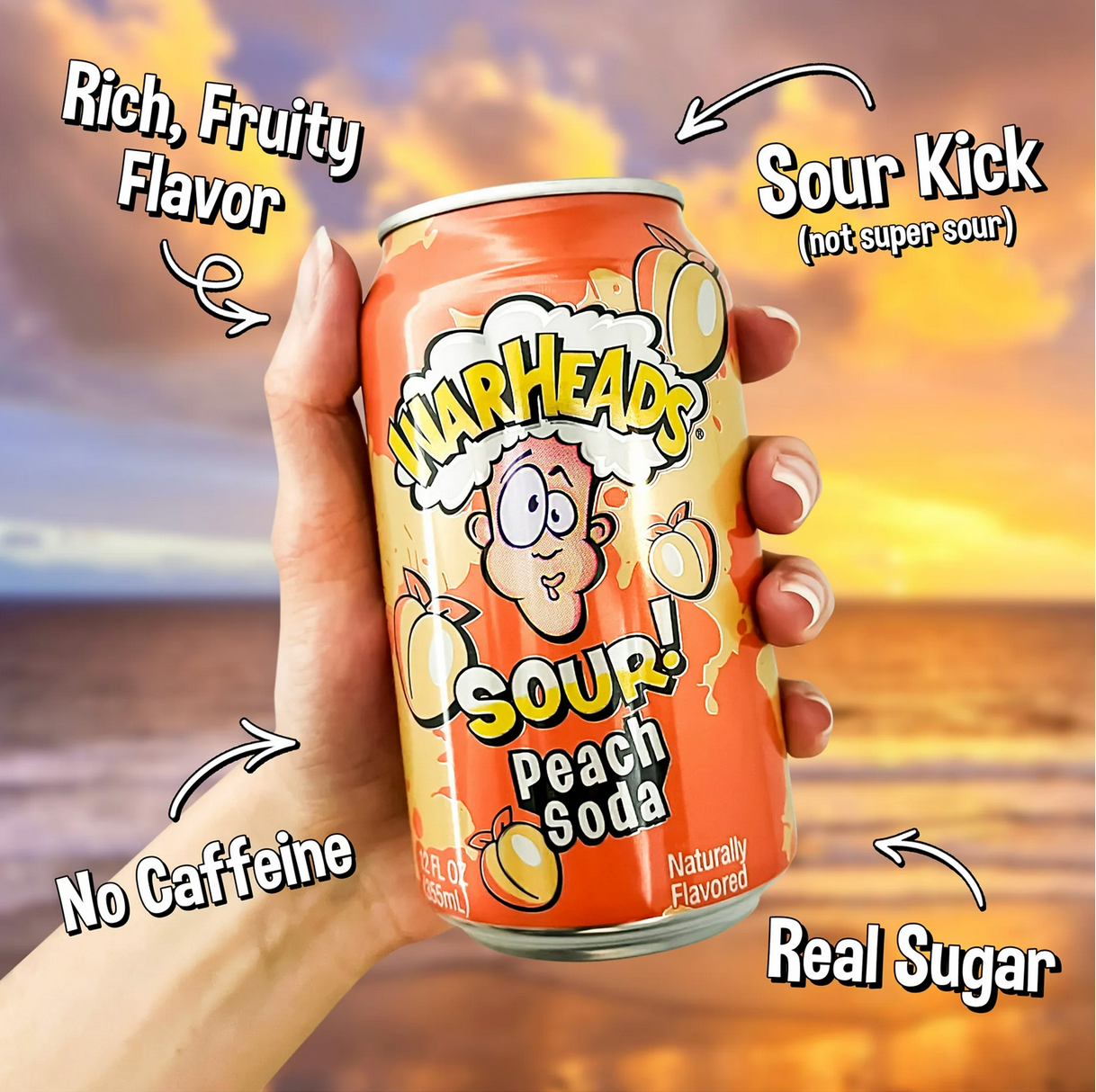 Warheads Soda - Peach Flavor