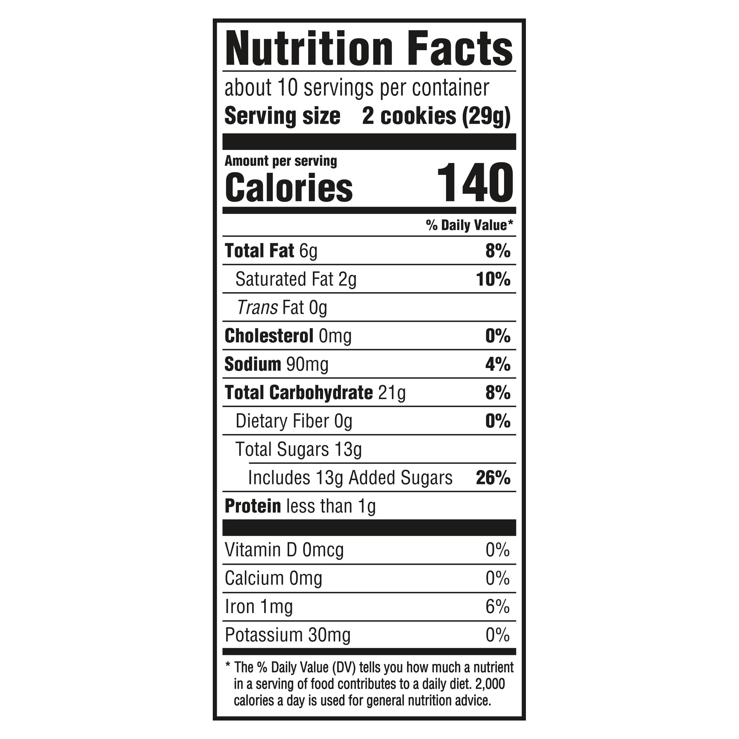 Space Dunk Oreo Nutrition Facts