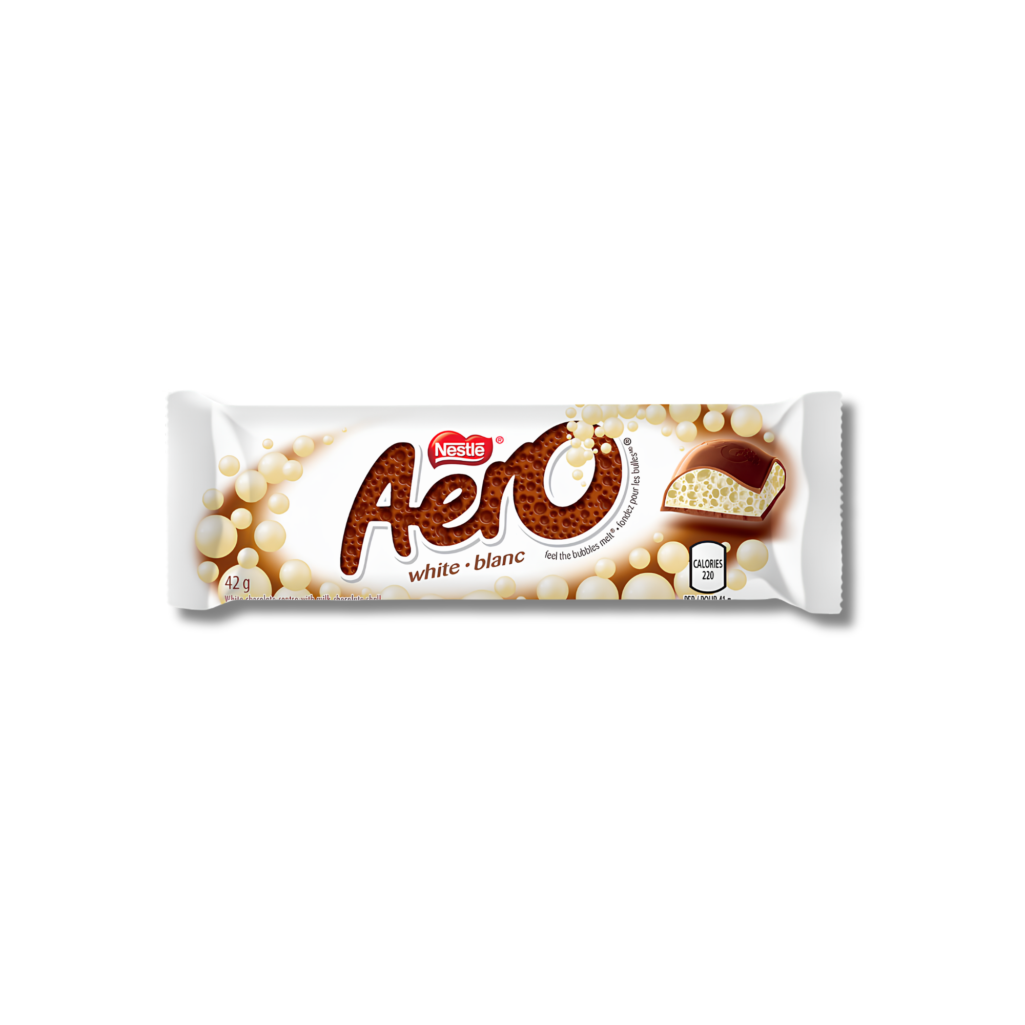 Pack of Aero White Chocolate from Canada against a white background. Shop Canadian chocolate candy online.