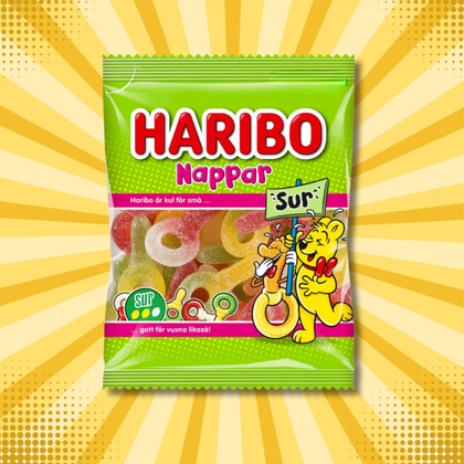 Haribo Nappar Sur – Sweden (Sour Swedish Gummies)