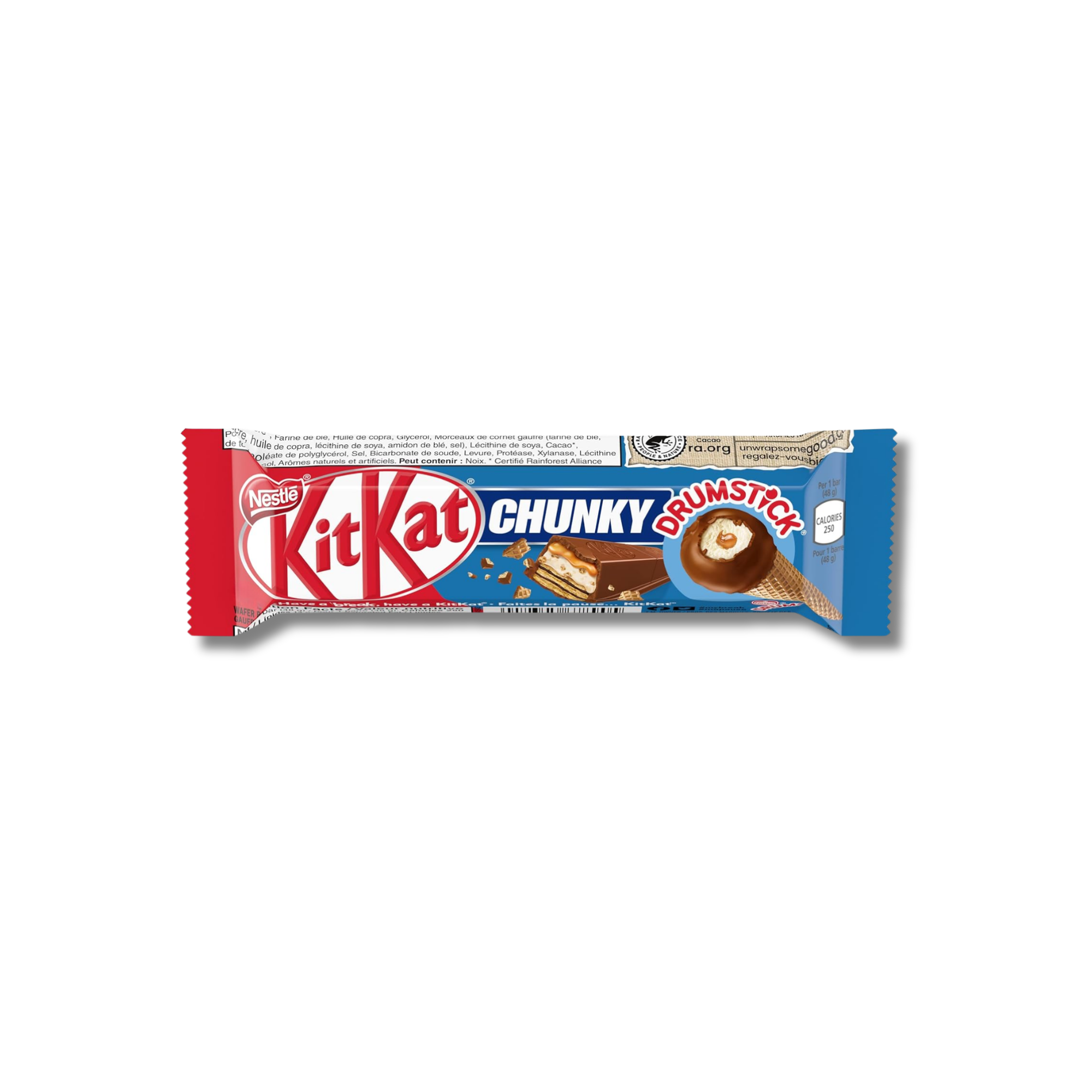 Pack of Kit Kat Chunky Drumstick from Canada against a white background. Shop Canadian Candy online.