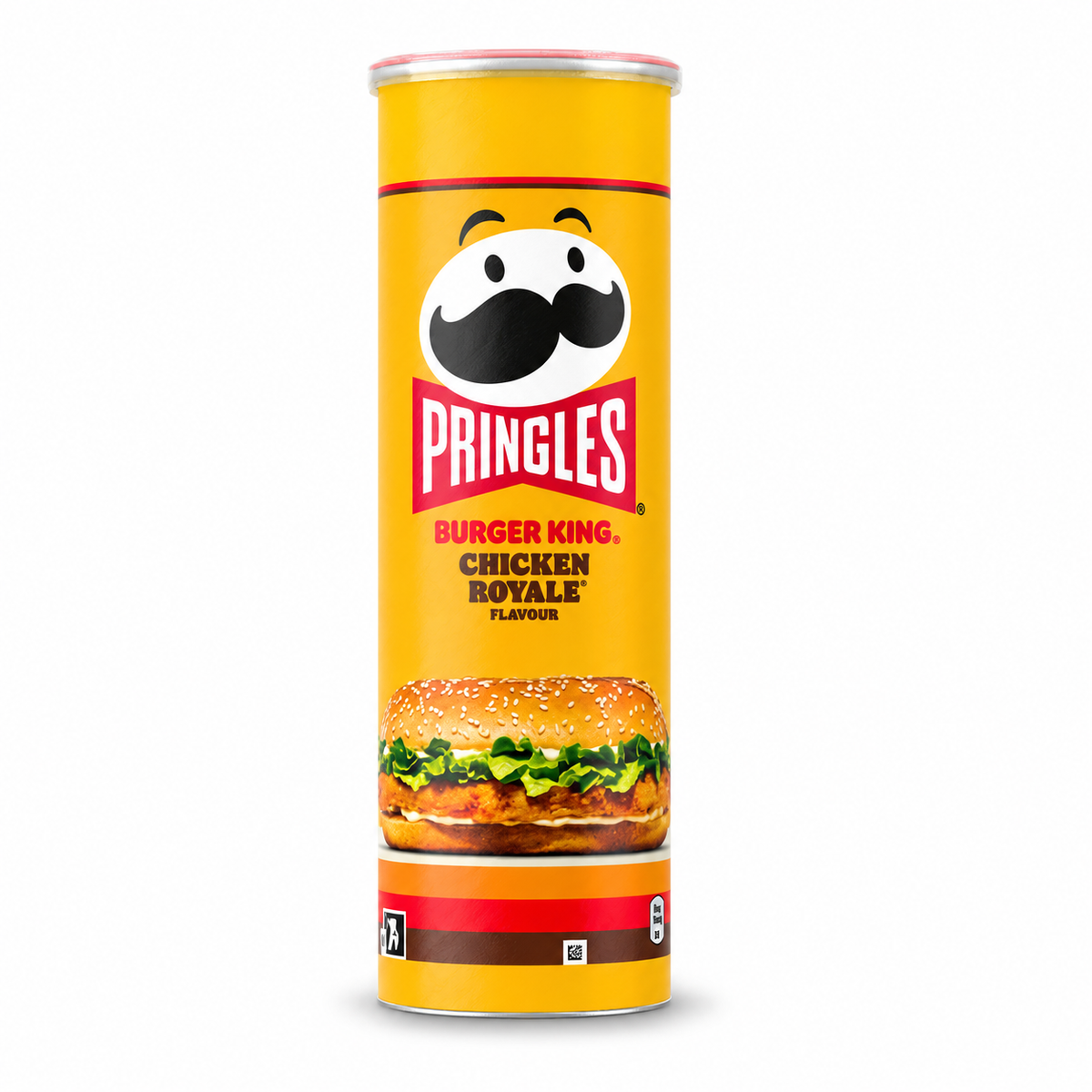 Pringles Burger King Chicken Royale tube on a white background
