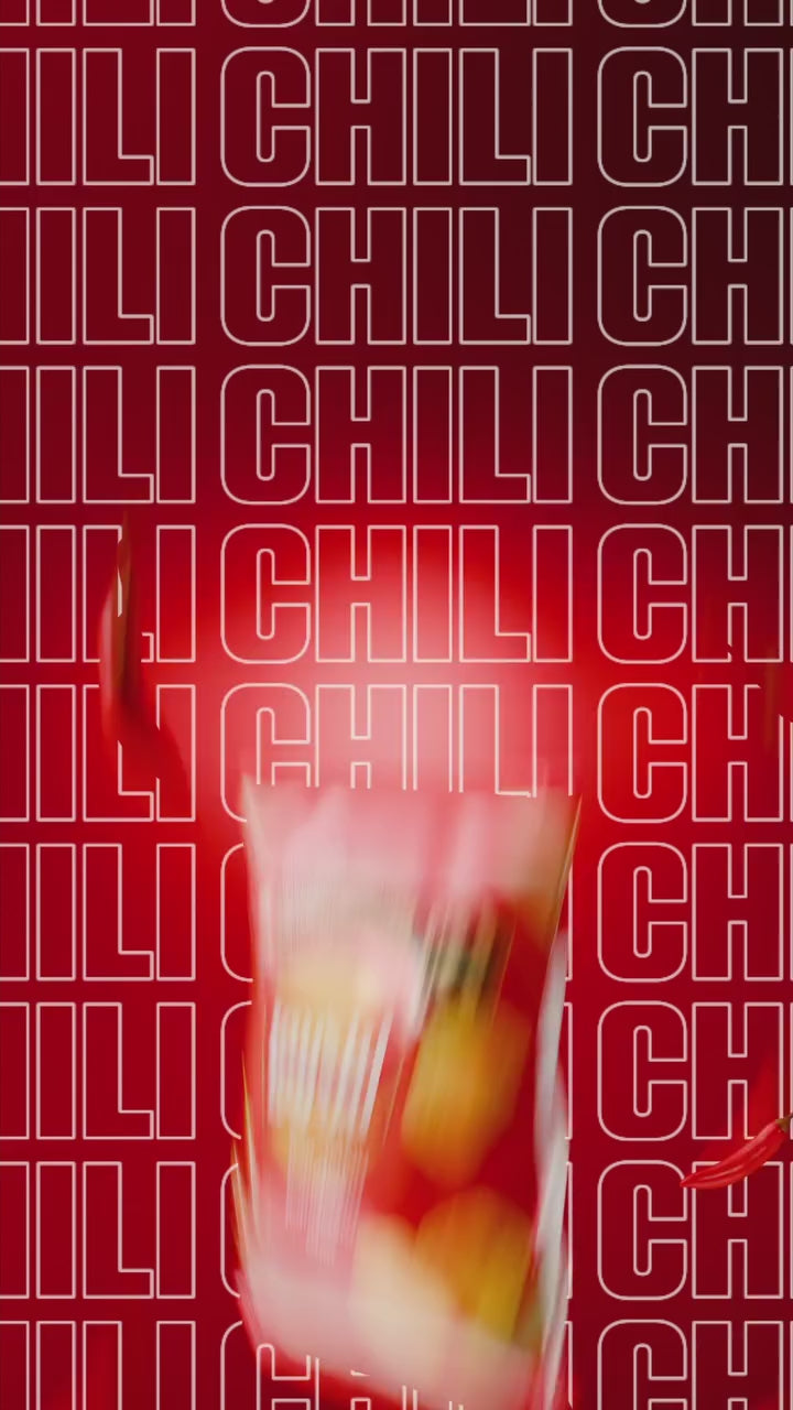 Saudi Arabia's Lay’s Chili Potato Chips product video showcasing red bag packaging and spicy chili potato chips alongside other rare Lay's chip flavors.