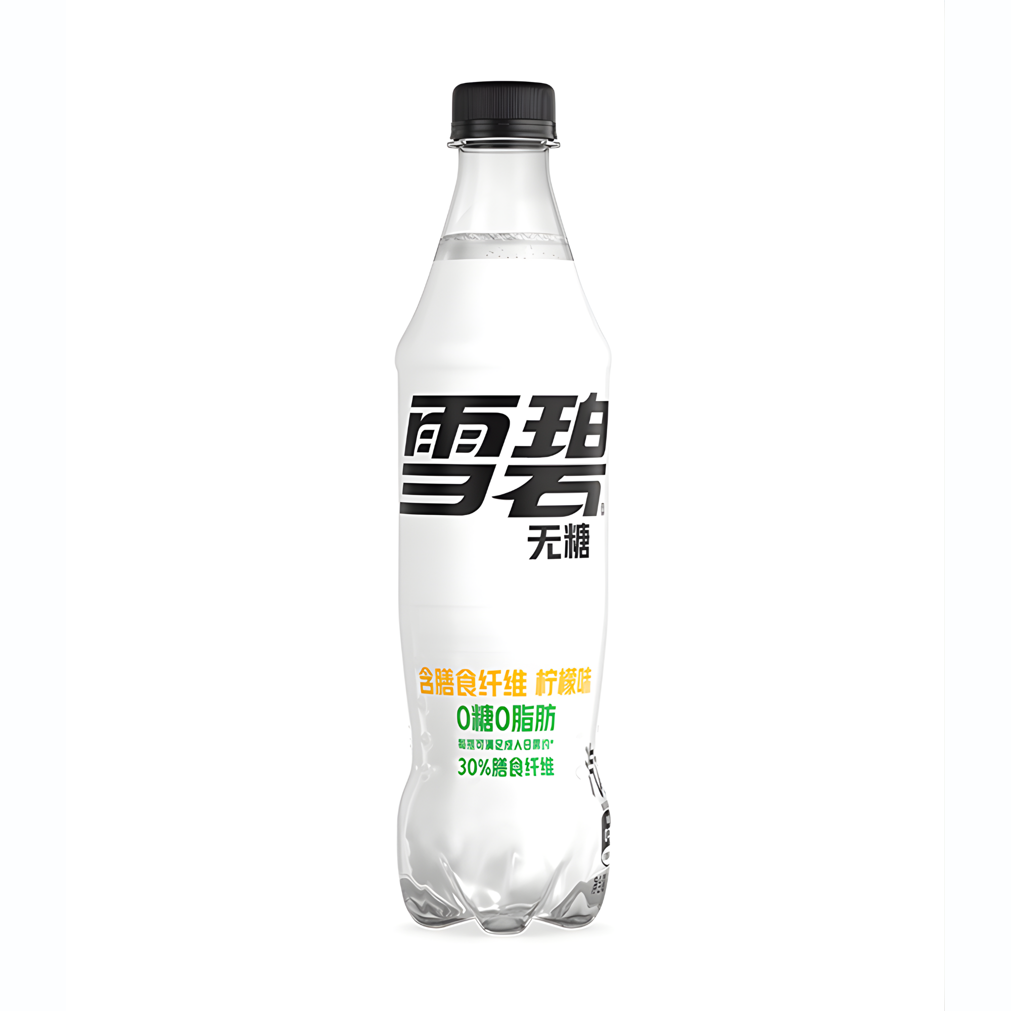 Sprite Lemon Sugar Free Fiber soda from China in a 500 ml bottle on white background.