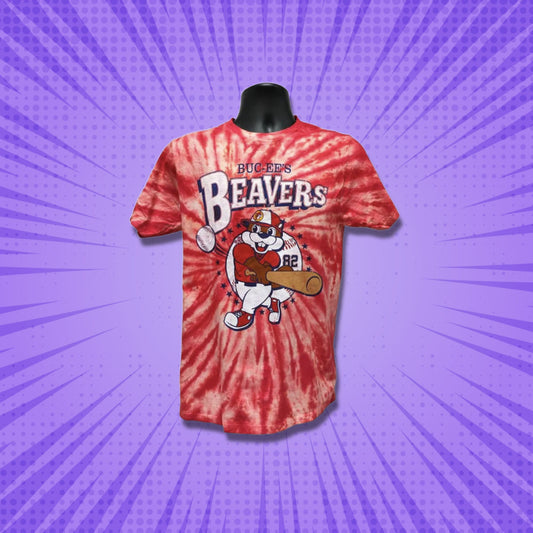 Buc-ee's Unisex Beaver Baseball T Shirt (Front of Shirt)
