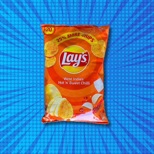 West Indies' Hot 'n' Sweet Chili Lays - Indian Lays (Front of Bag)