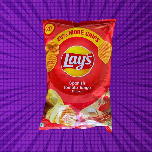 Lay's Spanish Tomato Tango Chips - Indian Lays (Front of Bag)