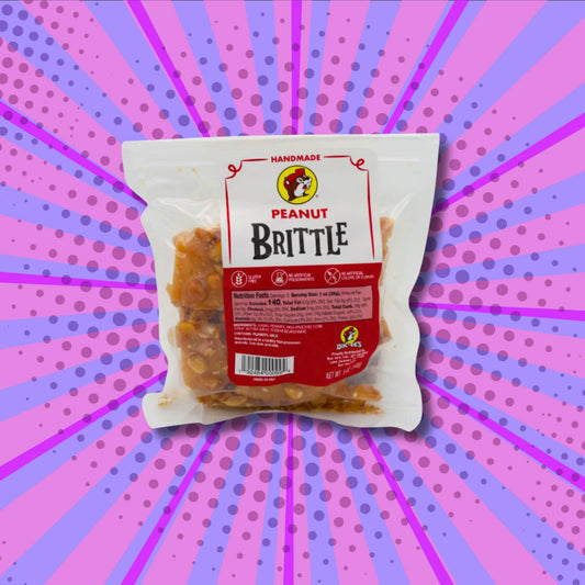 Buc-ee's Peanut Brittle (Front of Bag with Nutrition Facts)