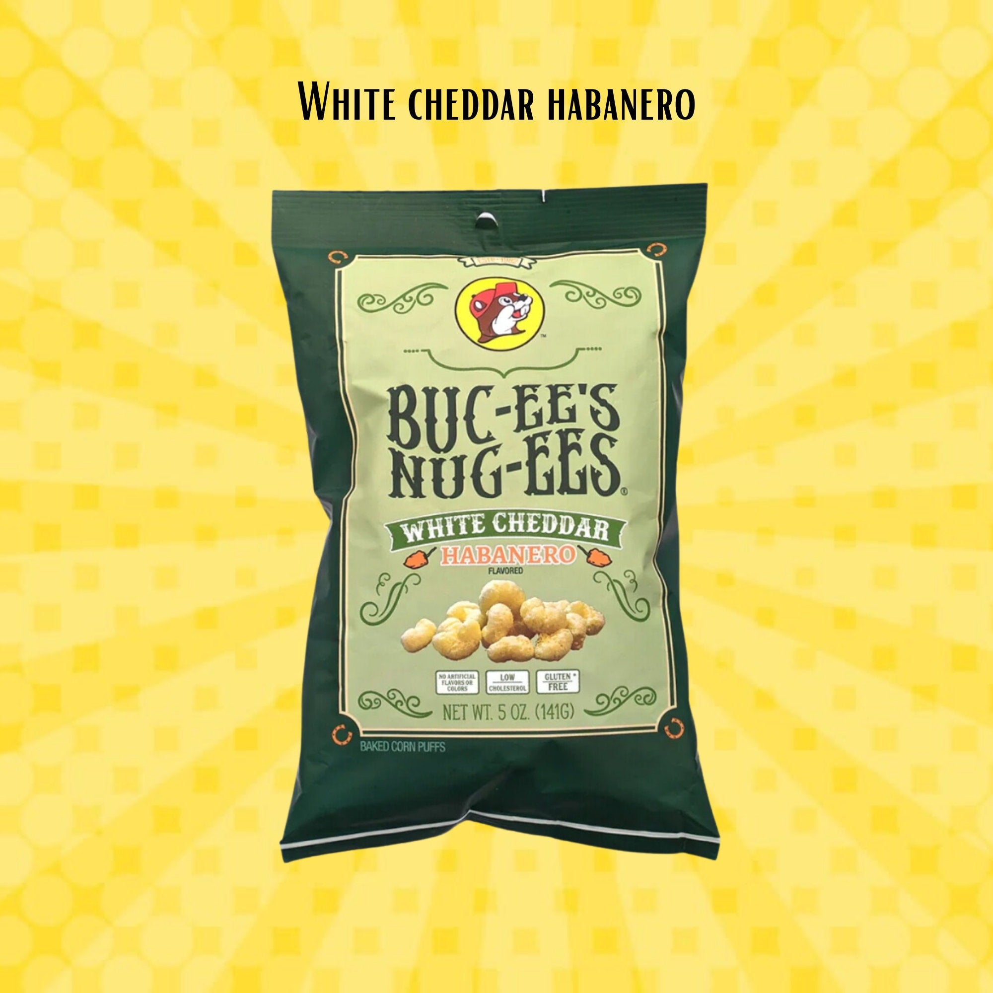 Buc-ee's White Cheddar Habanero Nug-ees - (Front of Bag)